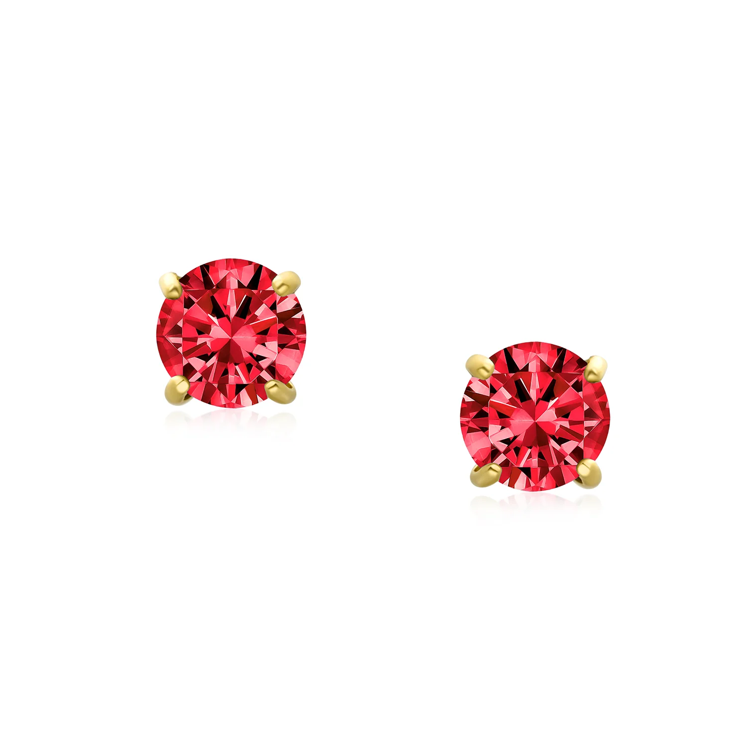 Traditional Tiny CZ Stud Earrings 14K Gold Solitaire Screw Back 3MM 4MM - Image 14