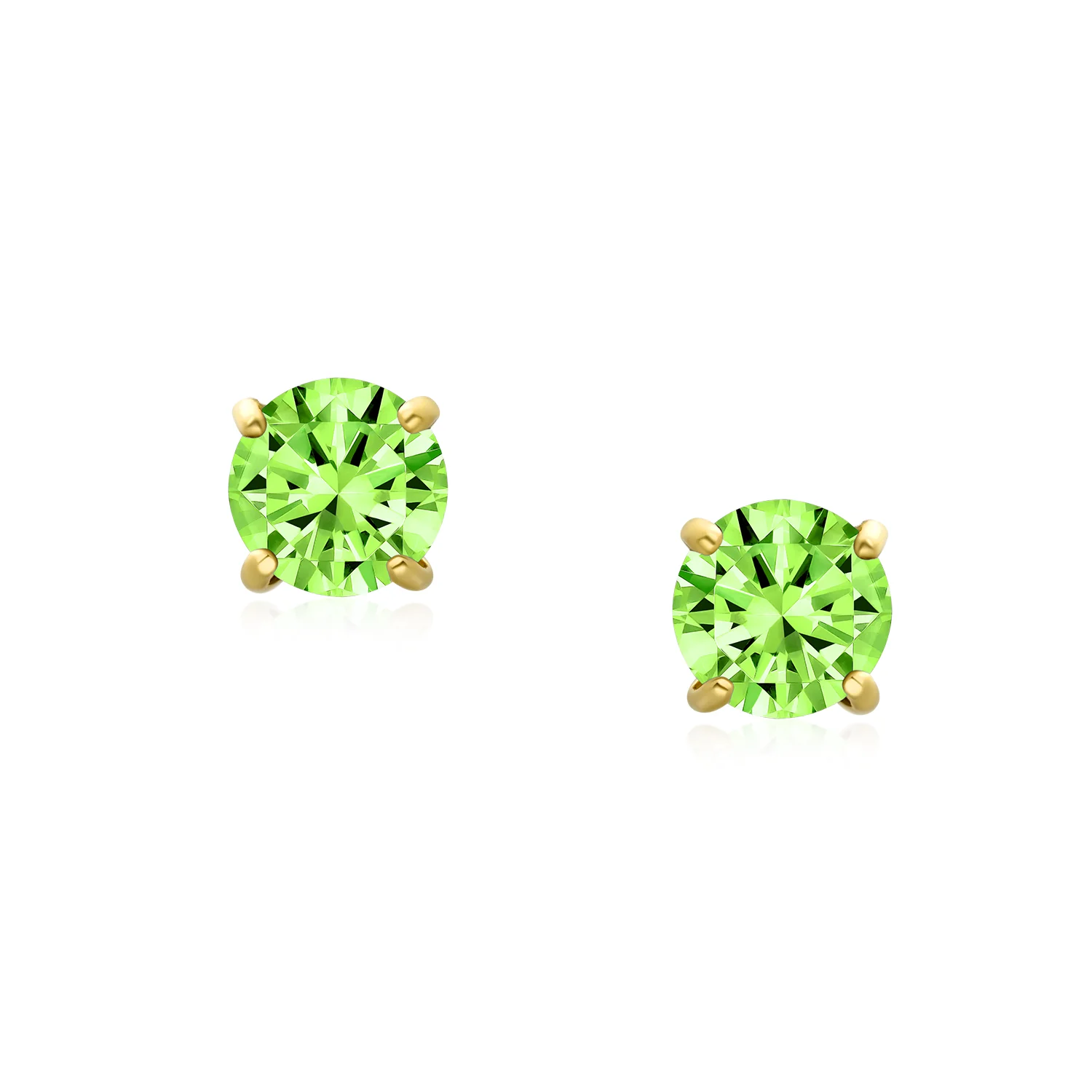 Traditional Tiny CZ Stud Earrings 14K Gold Solitaire Screw Back 3MM 4MM - Image 16