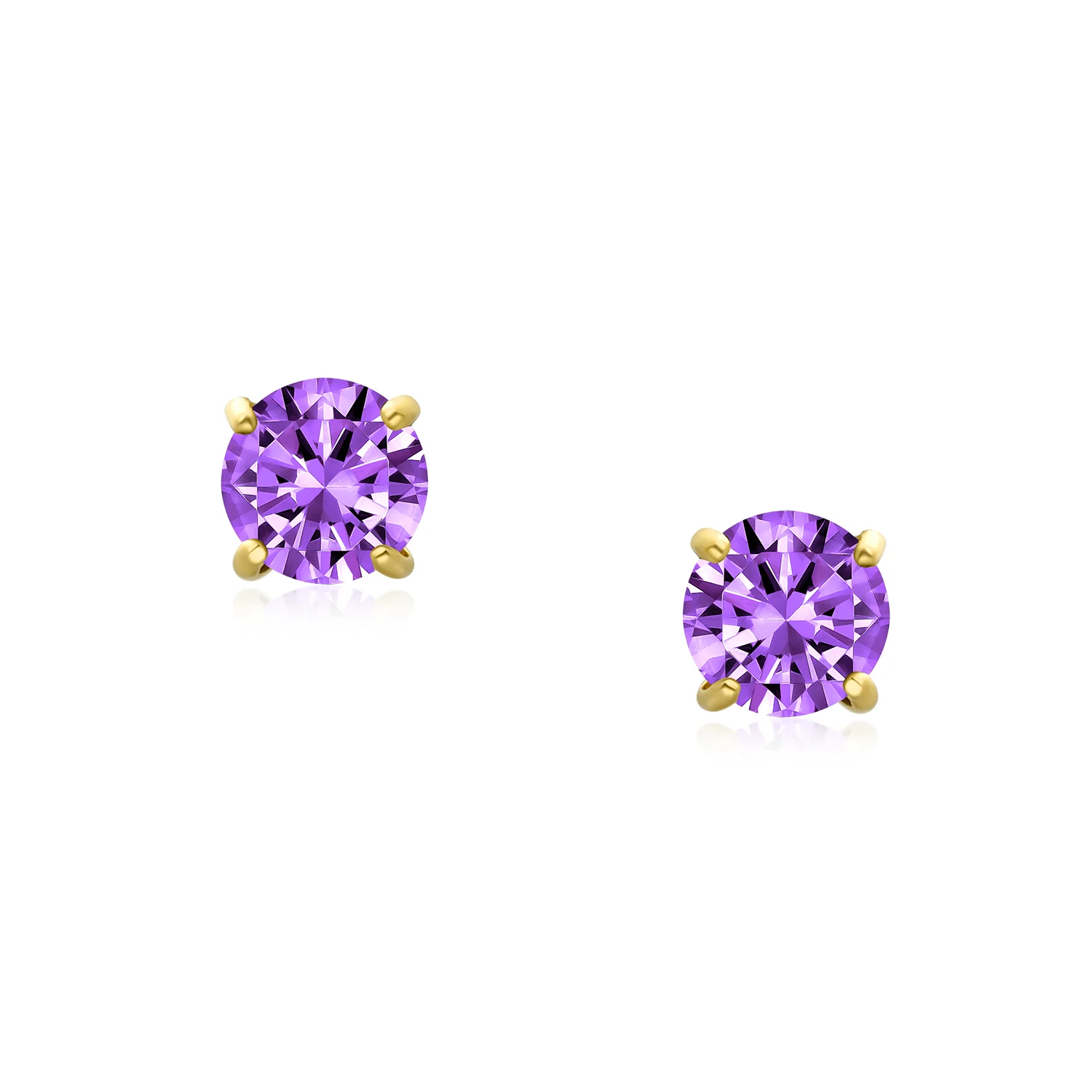 Traditional Tiny CZ Stud Earrings 14K Gold Solitaire Screw Back 3MM 4MM - Image 17
