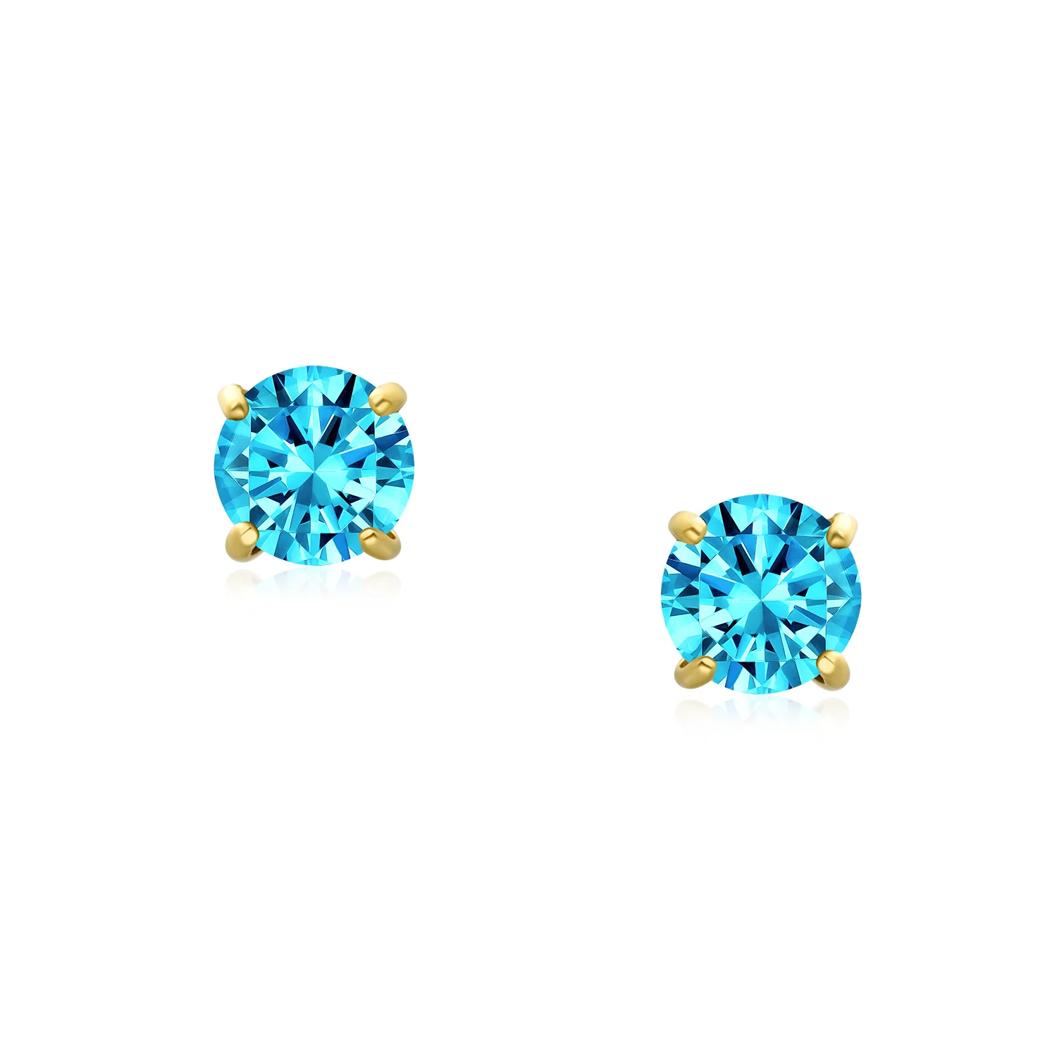 Traditional Tiny CZ Stud Earrings 14K Gold Solitaire Screw Back 3MM 4MM - Image 19