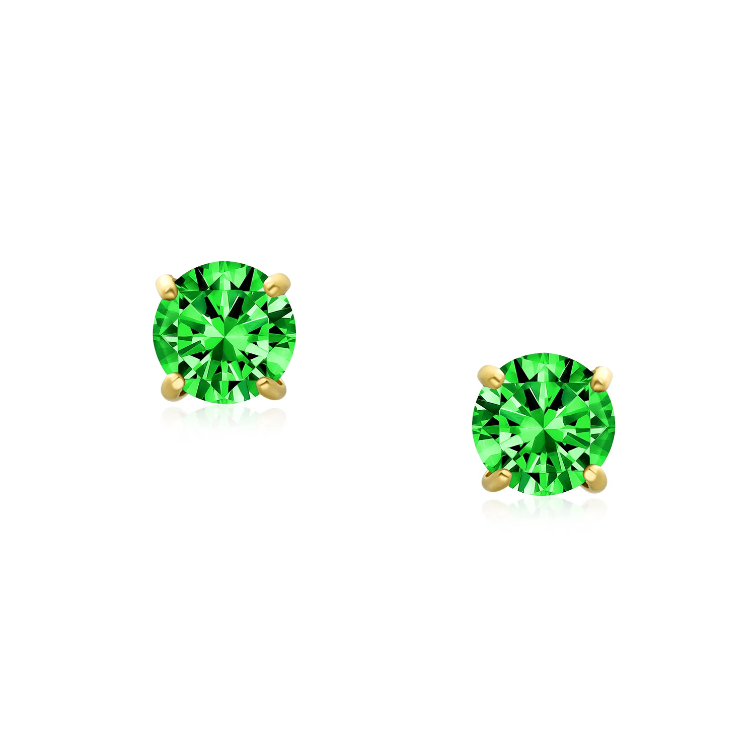 Traditional Tiny CZ Stud Earrings 14K Gold Solitaire Screw Back 3MM 4MM - Image 20