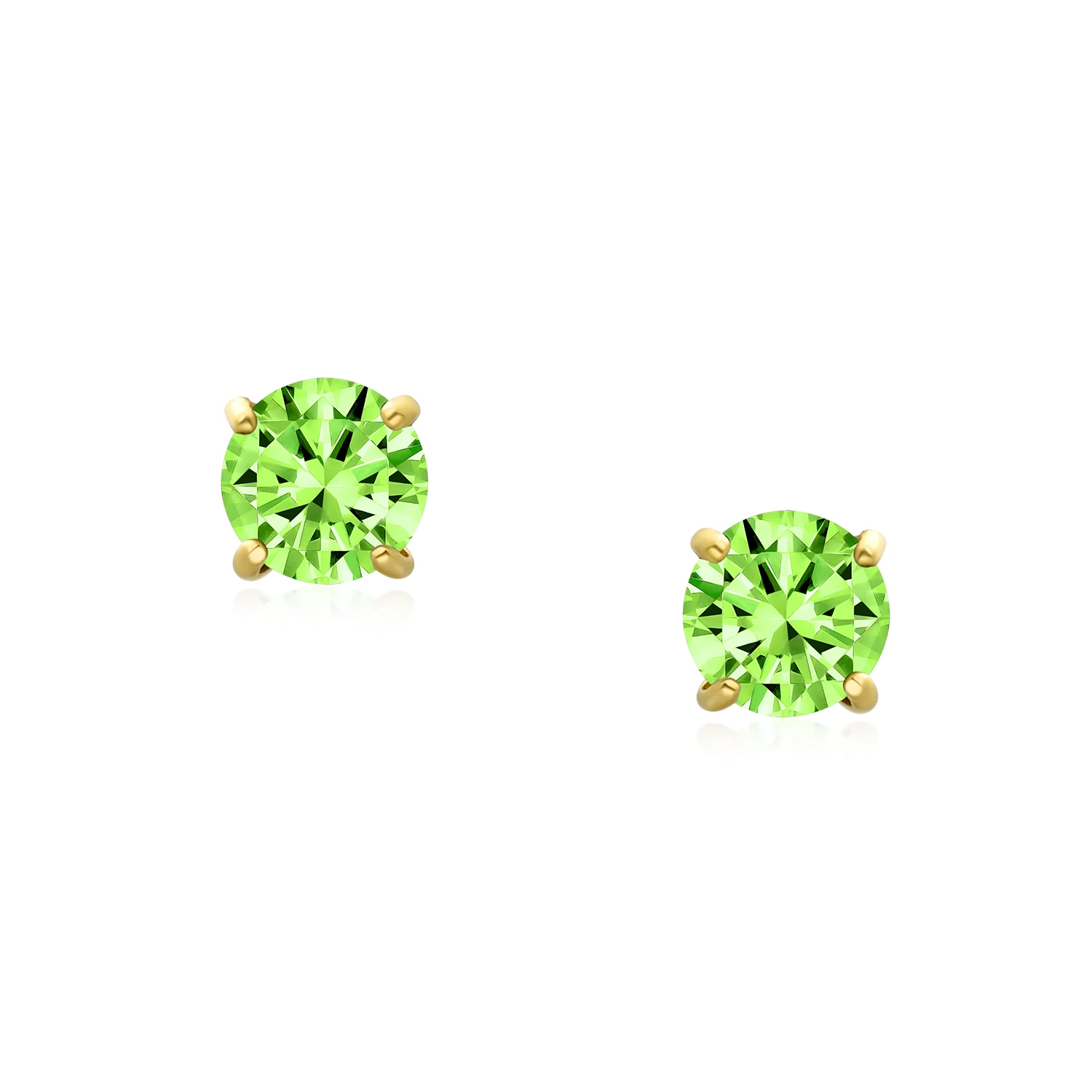 Traditional Tiny CZ Stud Earrings 14K Gold Solitaire Screw Back 3MM 4MM - Image 22