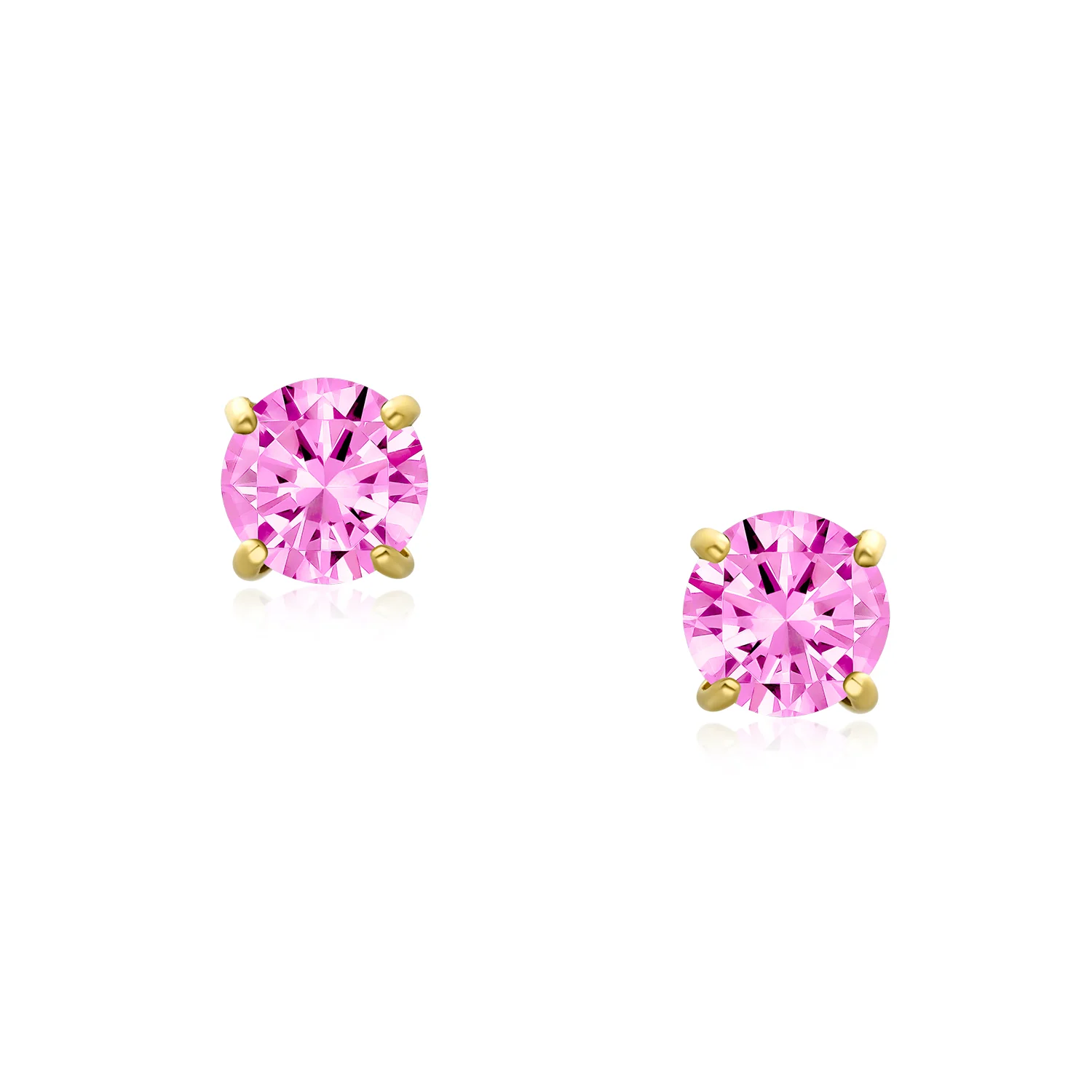 Traditional Tiny CZ Stud Earrings 14K Gold Solitaire Screw Back 3MM 4MM - Image 24