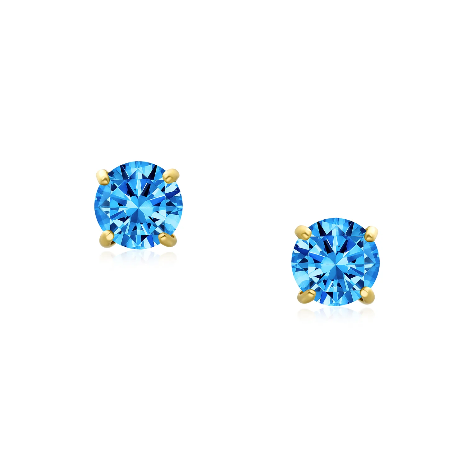 Traditional Tiny CZ Stud Earrings 14K Gold Solitaire Screw Back 3MM 4MM - Image 26