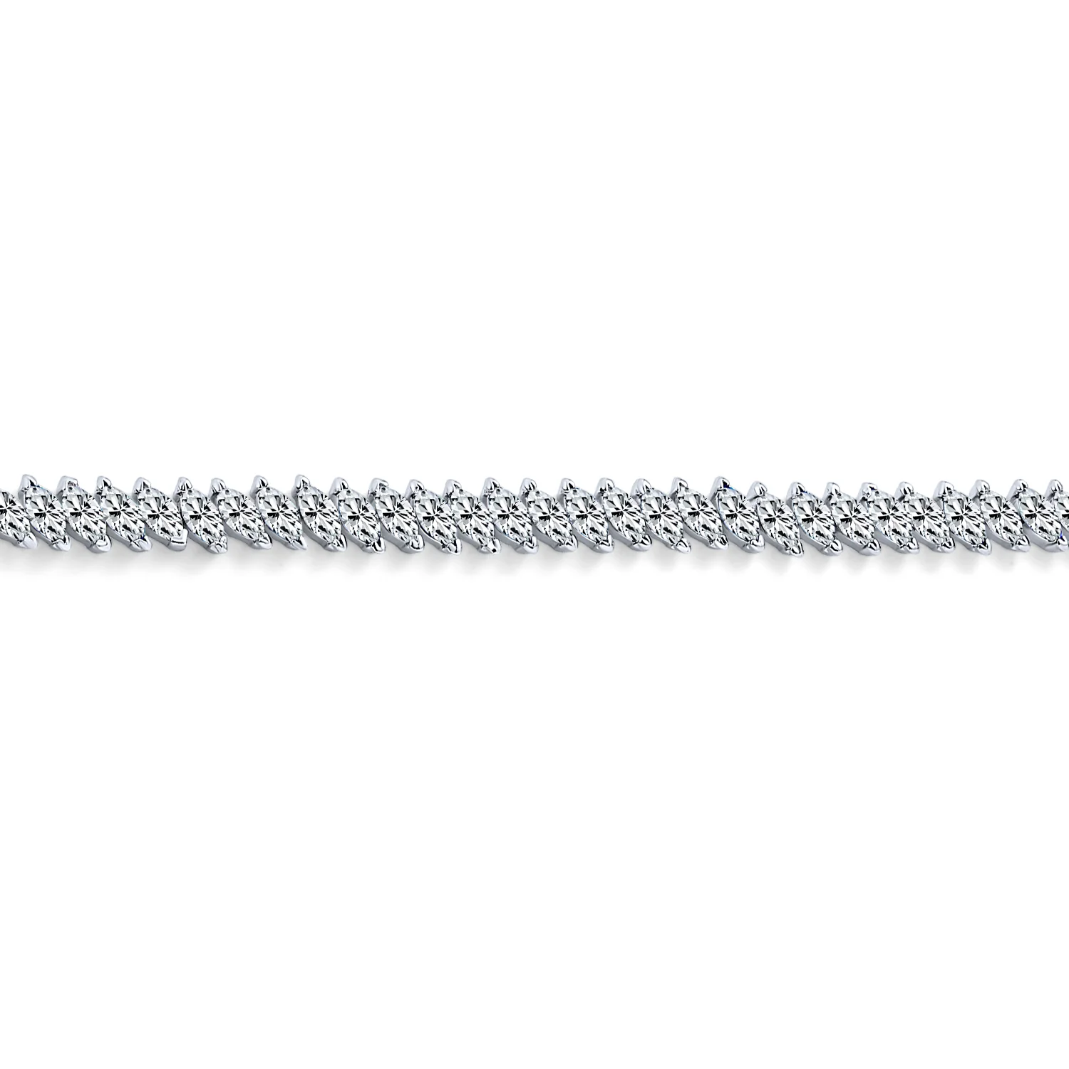 Alternating Marquise Shape Cubic Zirconia CZ 25 CTW Statement Tennis Bracelet - Image 5