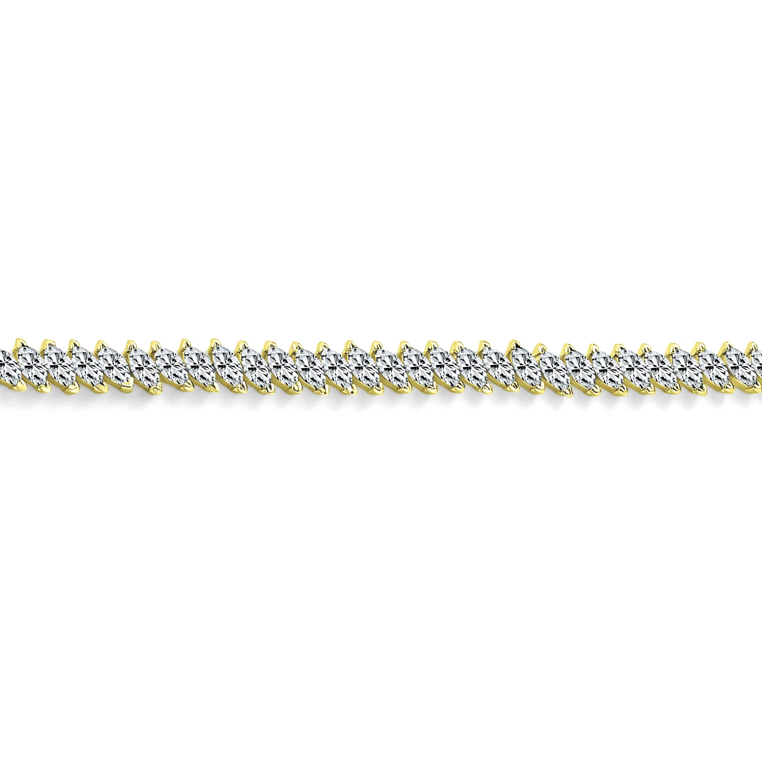 Alternating Marquise Shape Cubic Zirconia CZ 25 CTW Statement Tennis Bracelet - Image 6