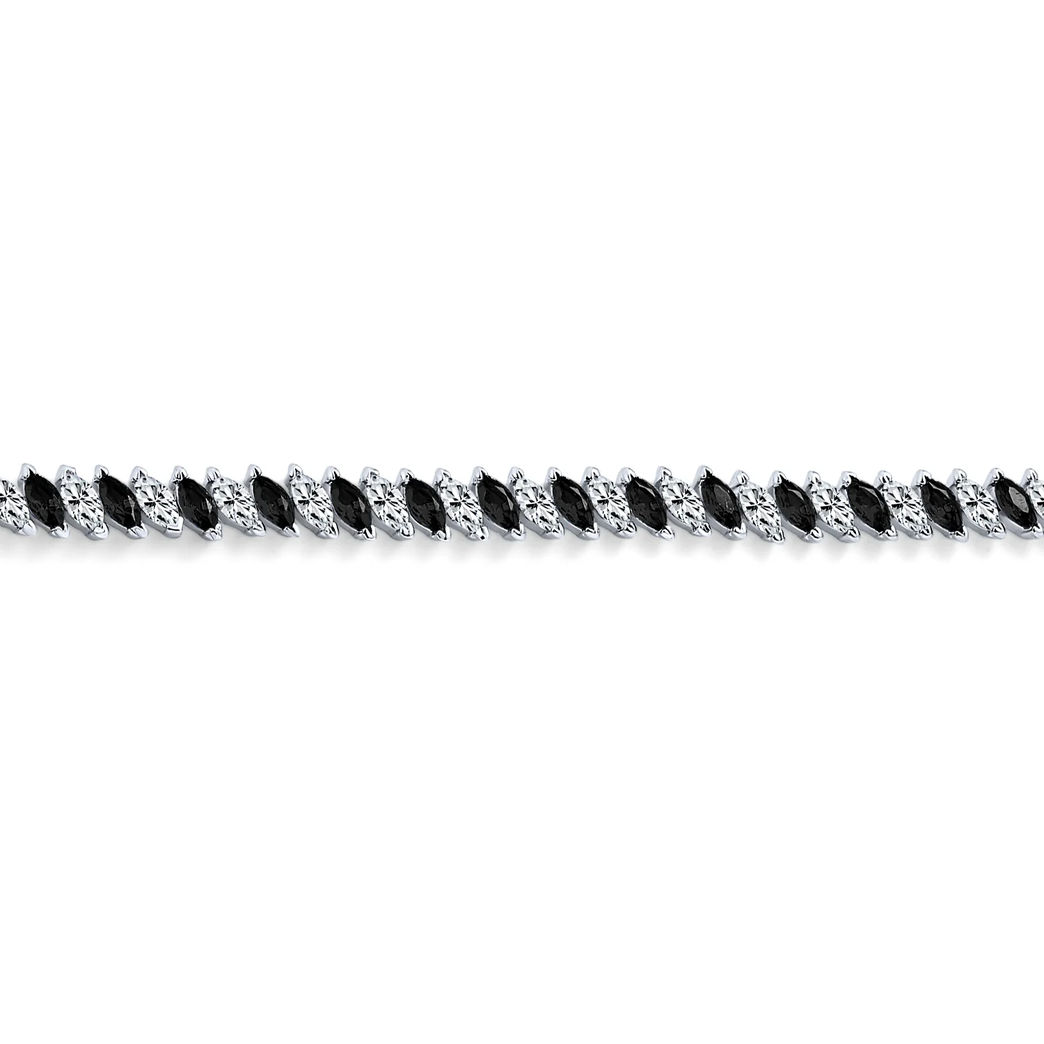 Alternating Marquise Shape Cubic Zirconia CZ 25 CTW Statement Tennis Bracelet - Image 8