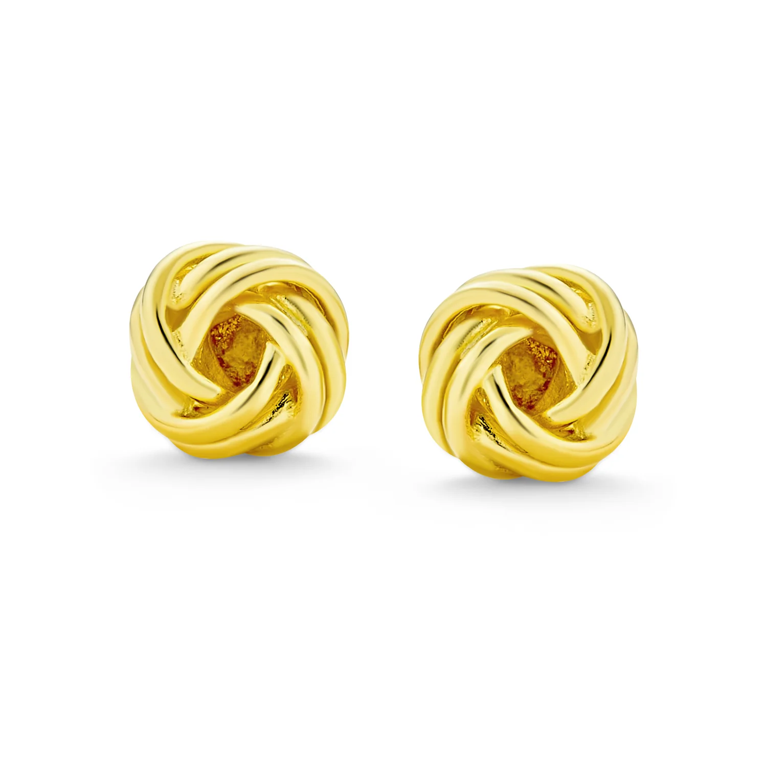 Traditional Classic Round Woven Twisted Rope Cable Love Knot Ball Stud Earrings Rose Gold Plated .925 Sterling Silver - Image 5