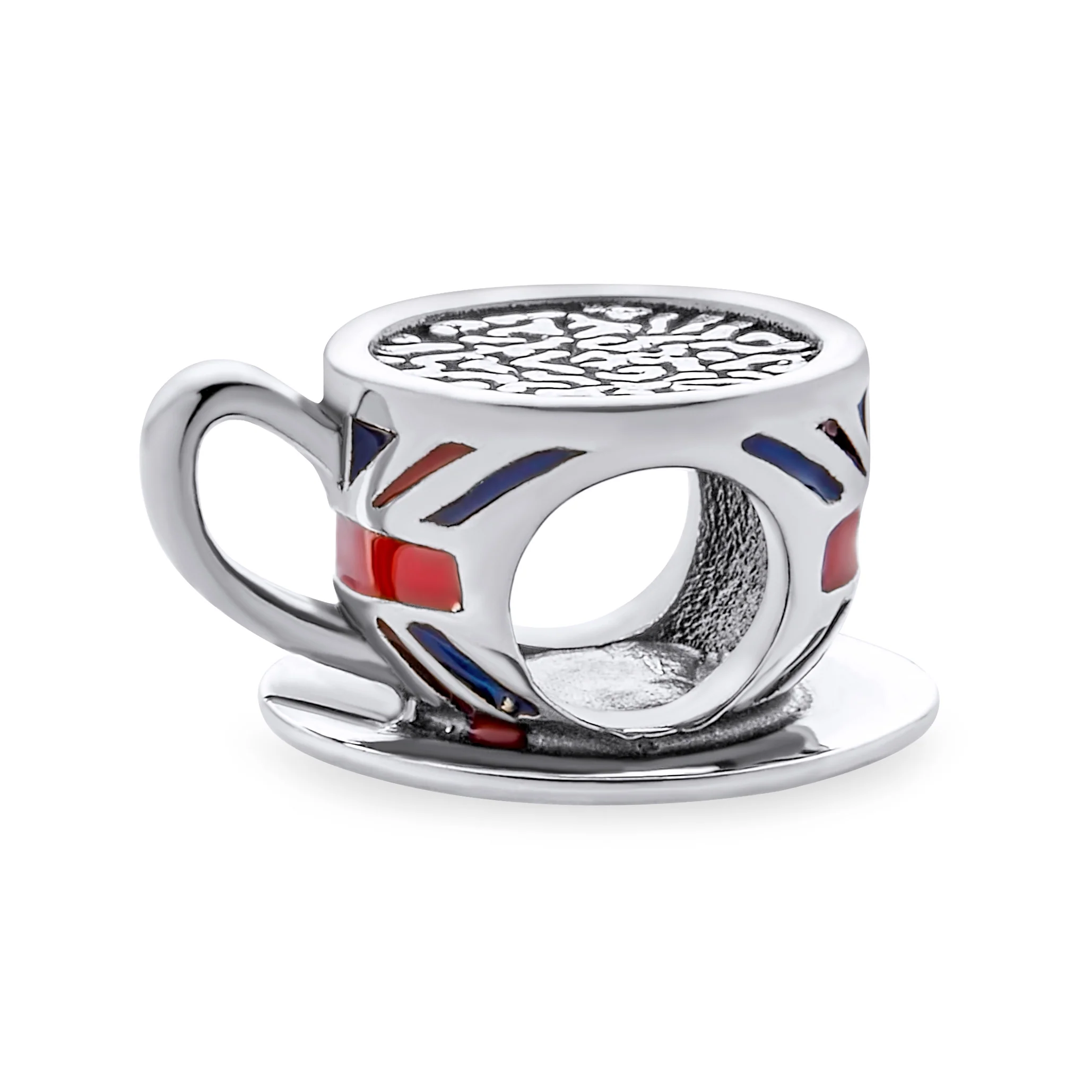 Travel England Union Jack Charm Bead Sterling Silver for European Bracelet - Image 2