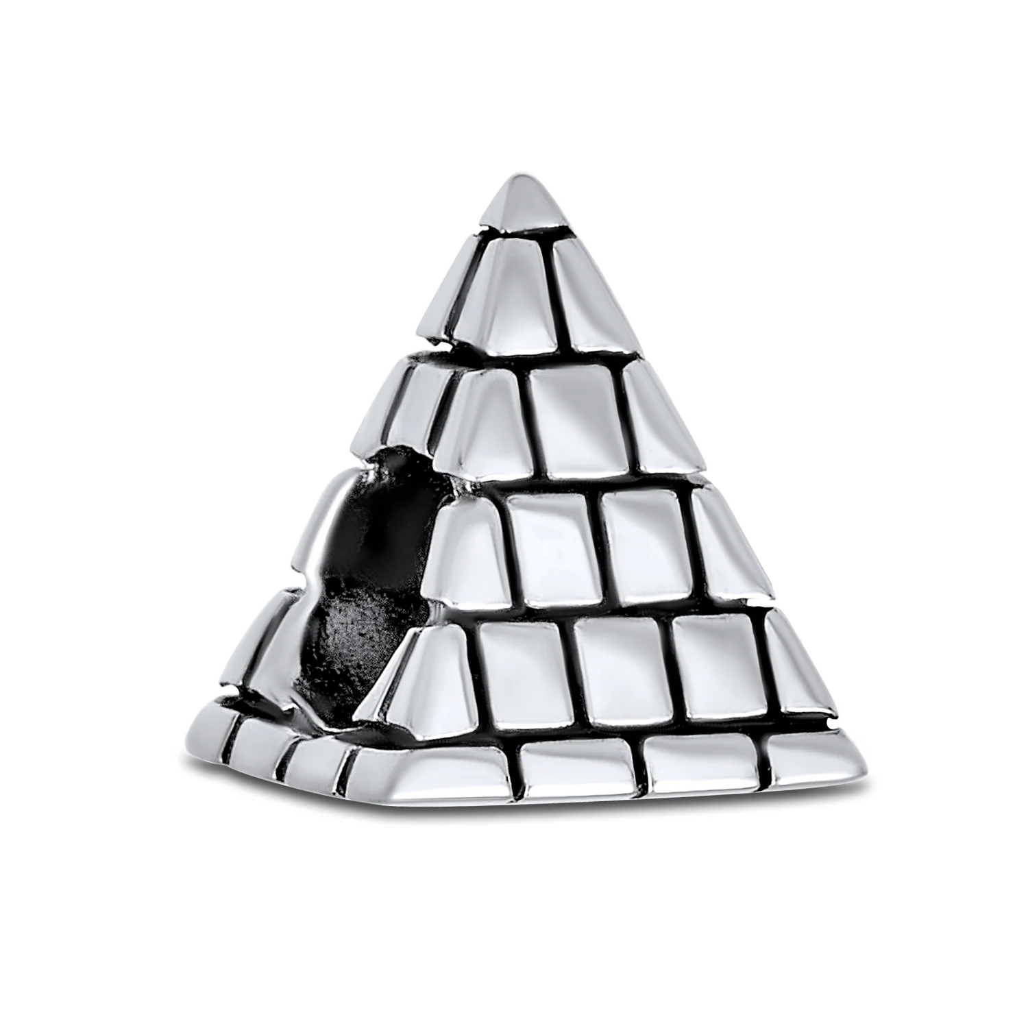 Set of 2 Vacation Travel Suitcase Luggage & Egyptian Pyramid Charm Bead Silver - Image 5