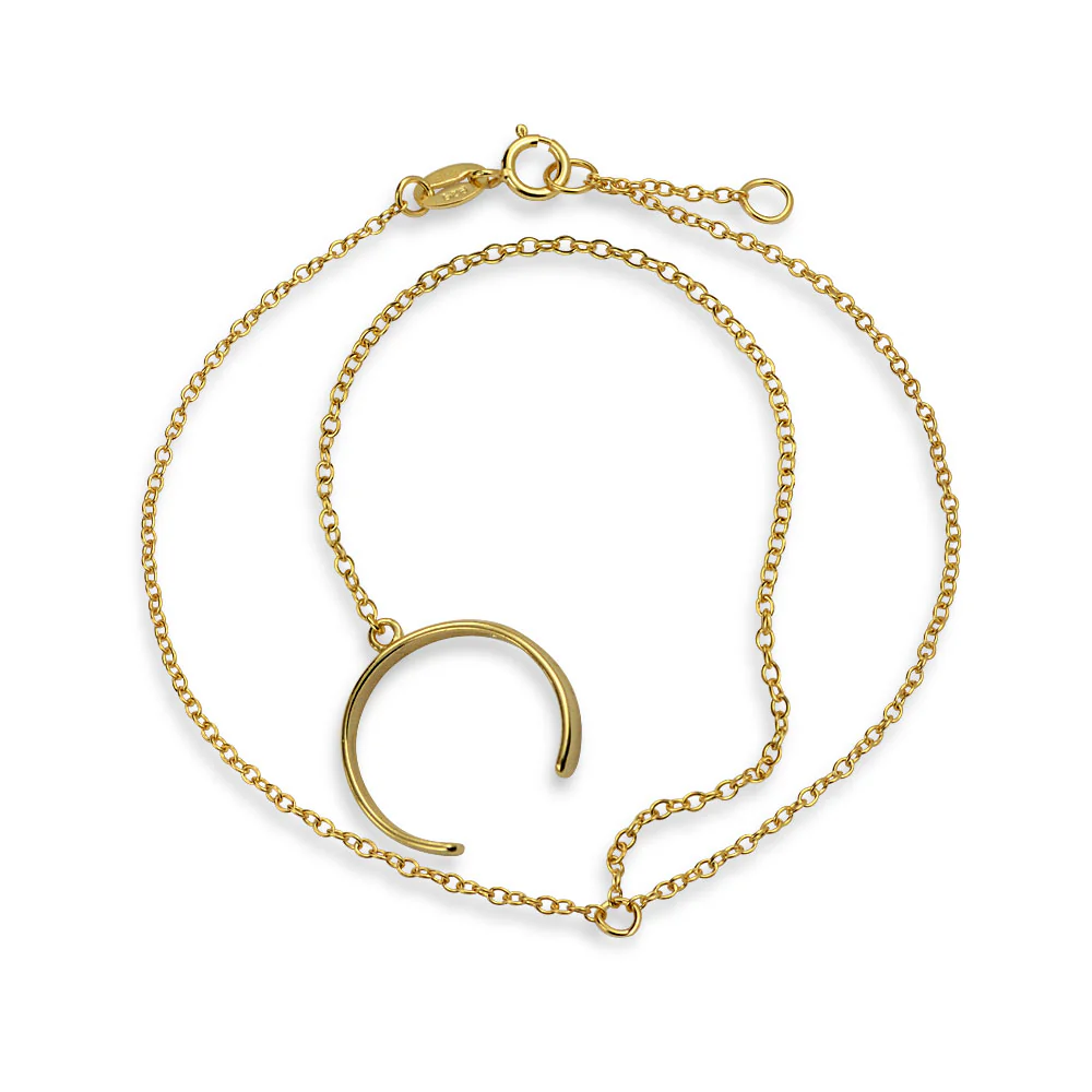 Trendy Delicate Chain Link Bracelet 14K Gold Plated Sterling Silver - Image 5