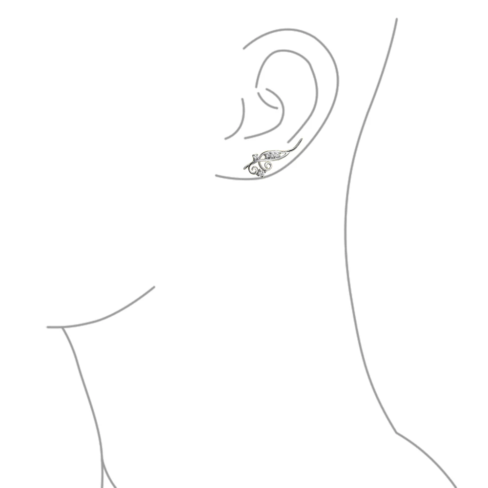 Trendy Scroll Swirl Ear Cuff Cartilage Earrings 14K Gold Plated Sterling Silver - Image 5