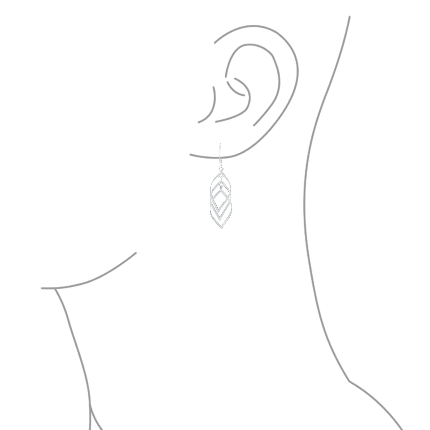 Trendy Swirl Wire Boho Dangle Earrings Multi Teardrop Layer Sterling Silver - Image 3