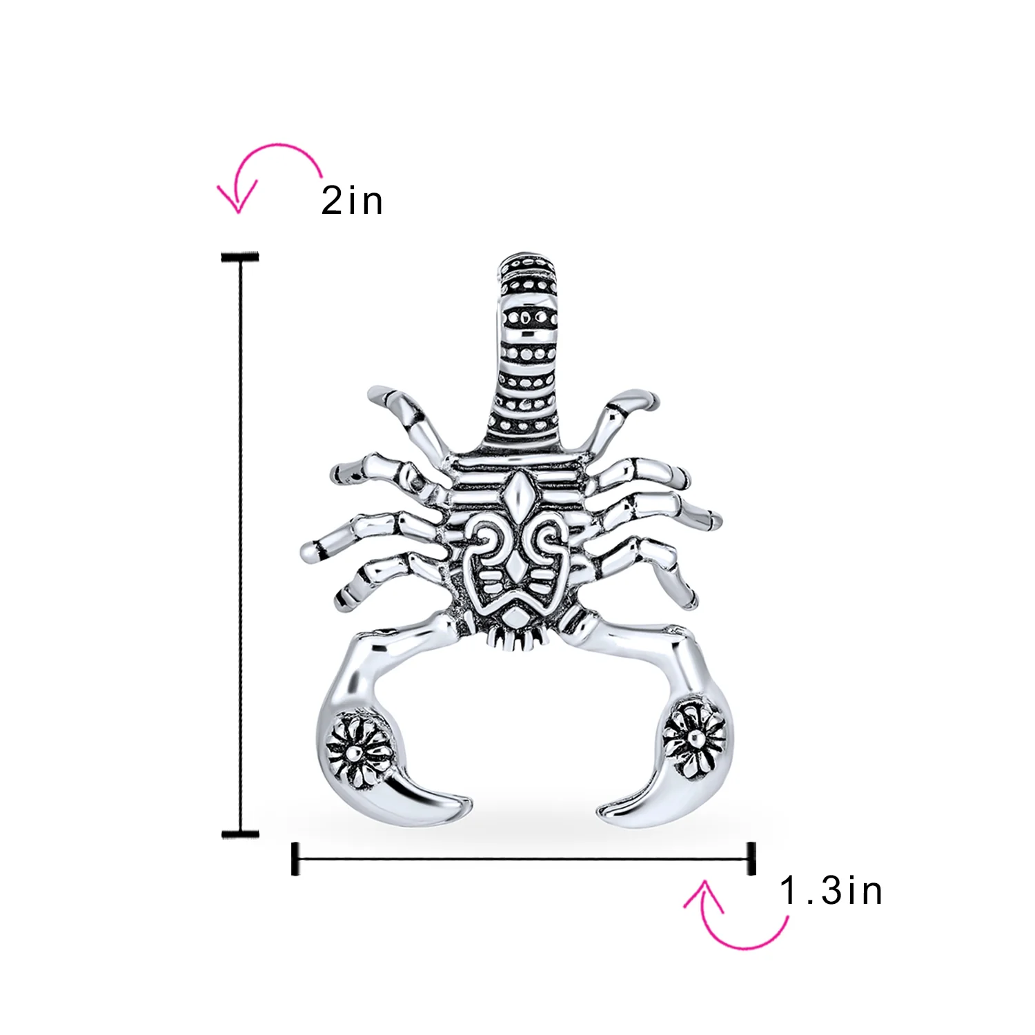 Tribal Zodiac Scorpion Necklace Stainless Steel Oxidized Black 20 Inches - Image 3