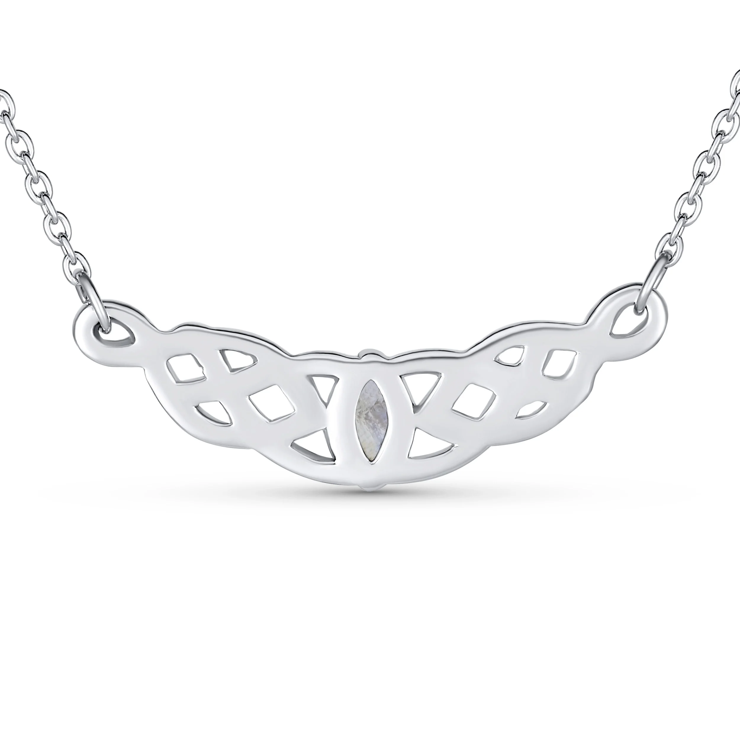 Traditional Irish Celtic Trinity Collar Necklace with Color Changing Moonstone - Image 2