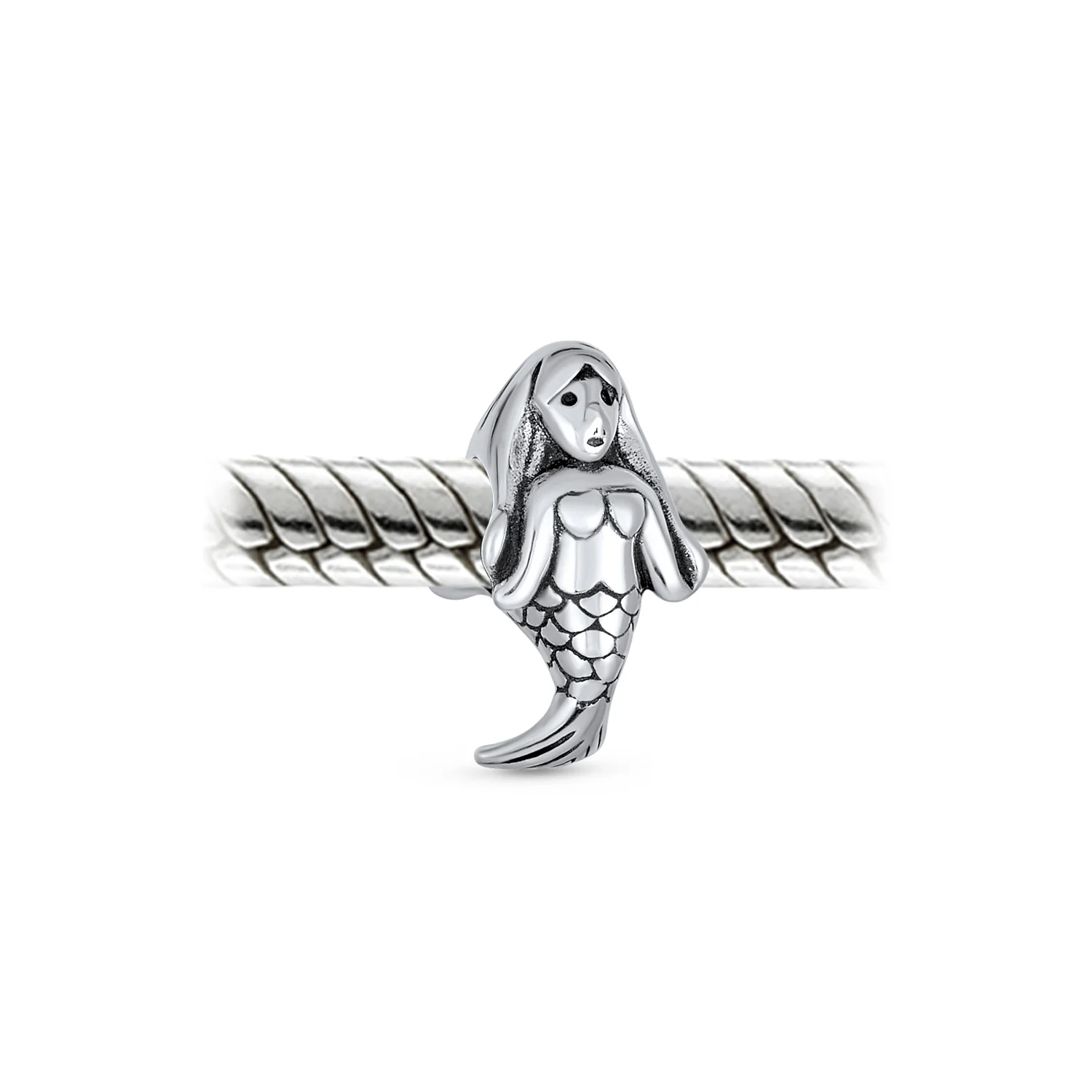 Tropical Sea Nymph Mermaid Charm Bead Sterling Silver for European Bracelet - Image 2