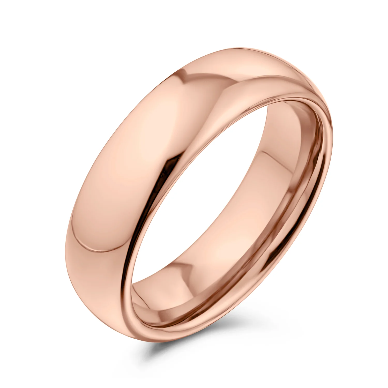 Plain Dome 6MM Wedding Band Ring Black Silver Rose Gold Titanium Comfort Fit - Image 4