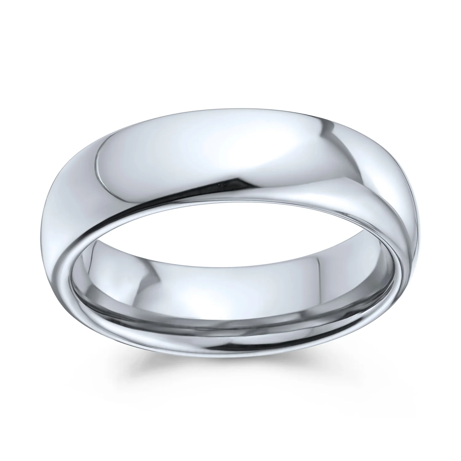 Plain Dome 6MM Wedding Band Ring Black Silver Rose Gold Titanium Comfort Fit - Image 6