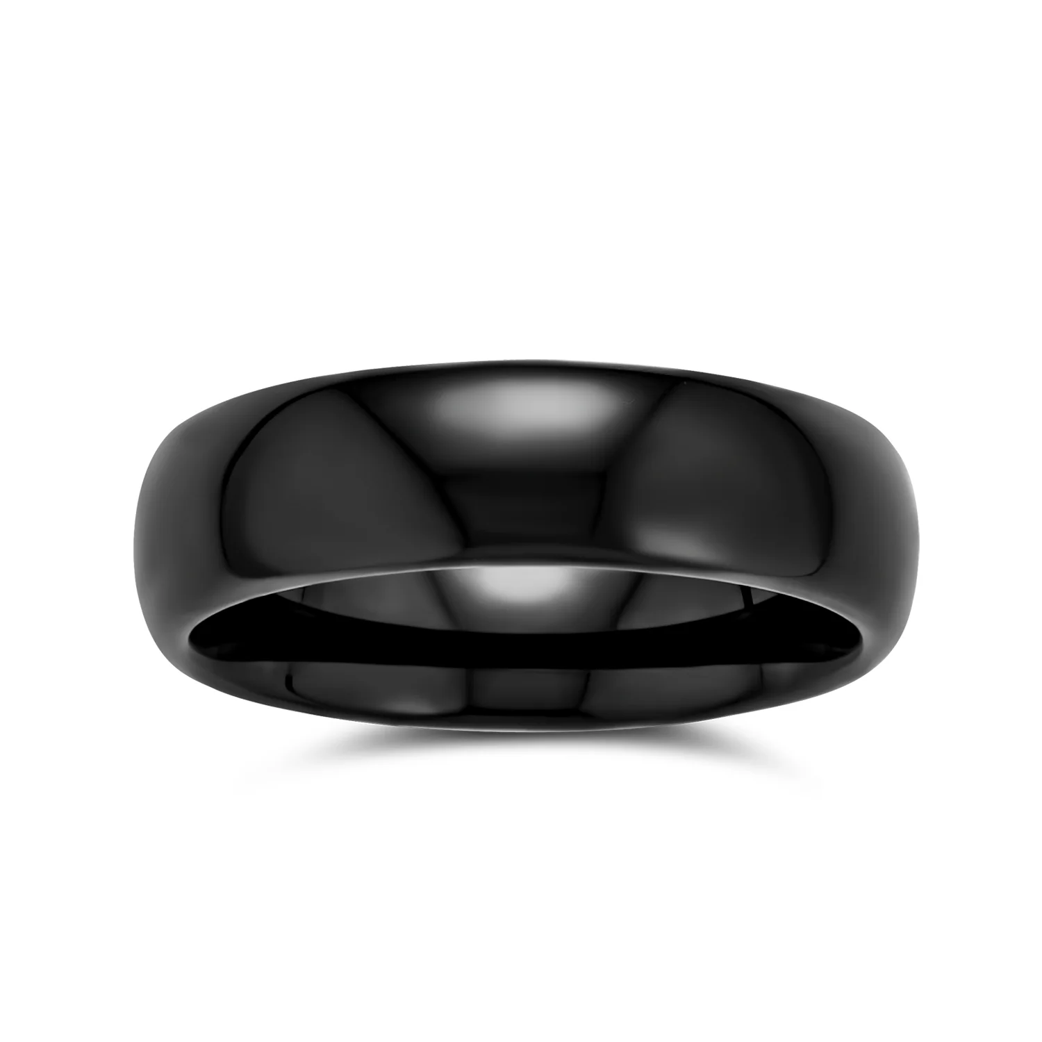 Plain Dome 6MM Wedding Band Ring Black Silver Rose Gold Titanium Comfort Fit - Image 7