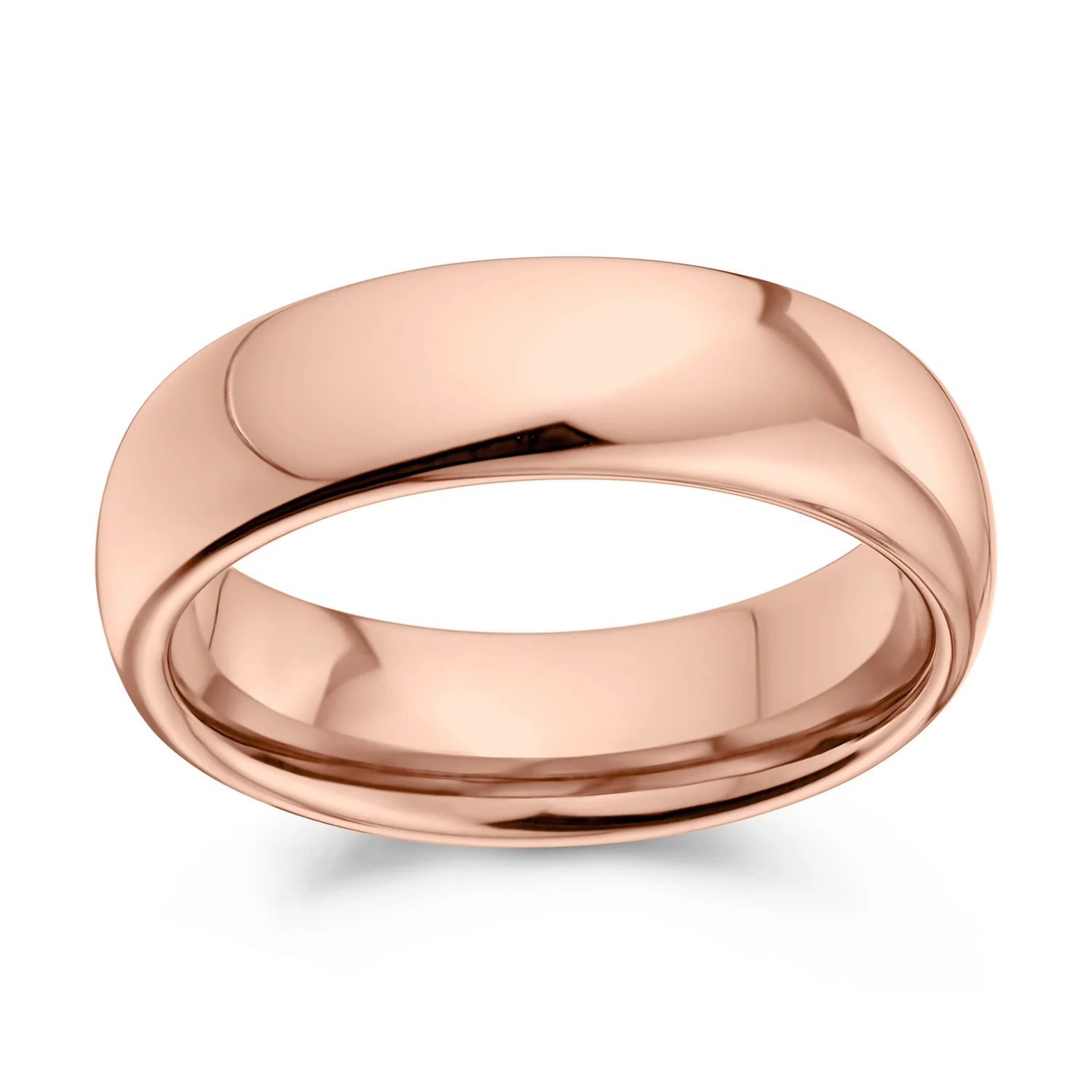 Plain Dome 6MM Wedding Band Ring Black Silver Rose Gold Titanium Comfort Fit - Image 8