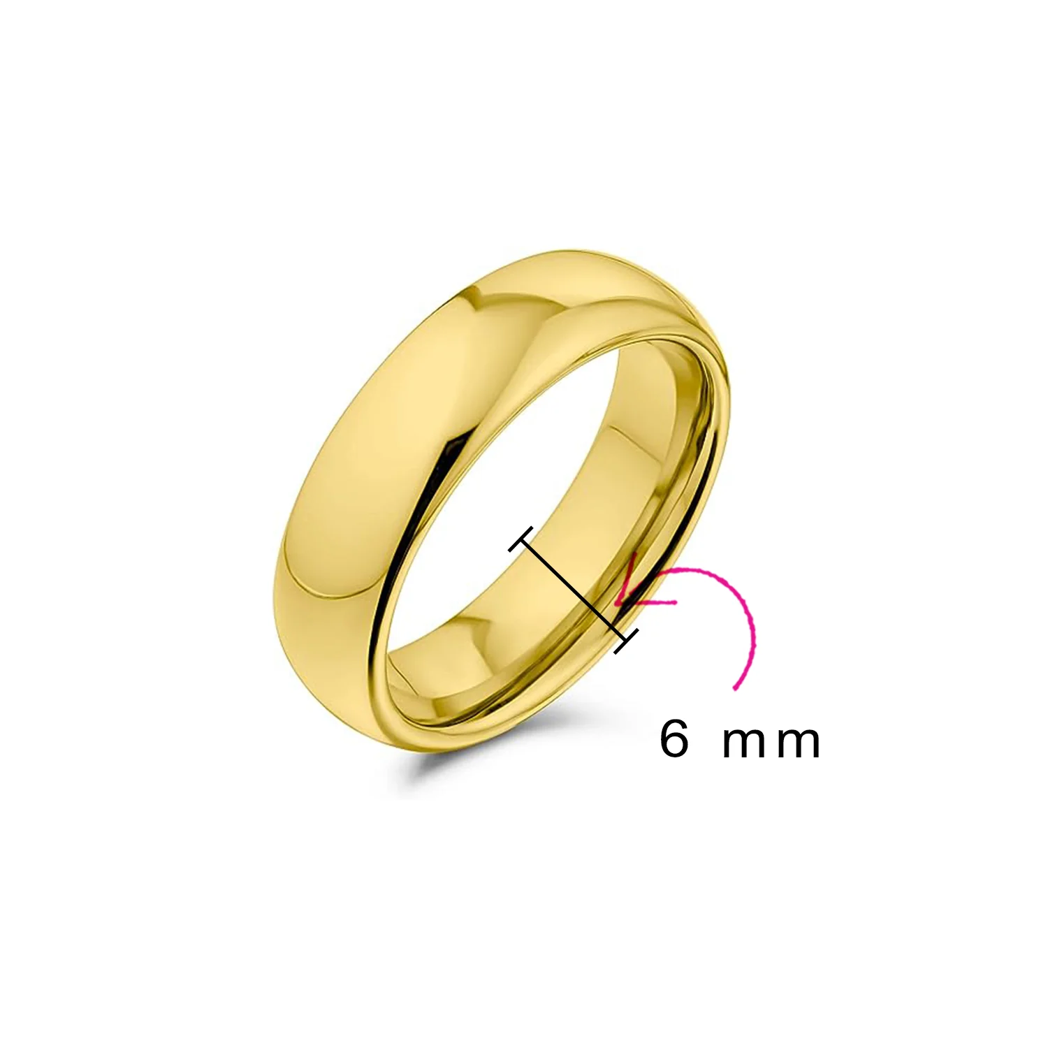 Plain Dome 6MM Wedding Band Ring Black Silver Rose Gold Titanium Comfort Fit - Image 9