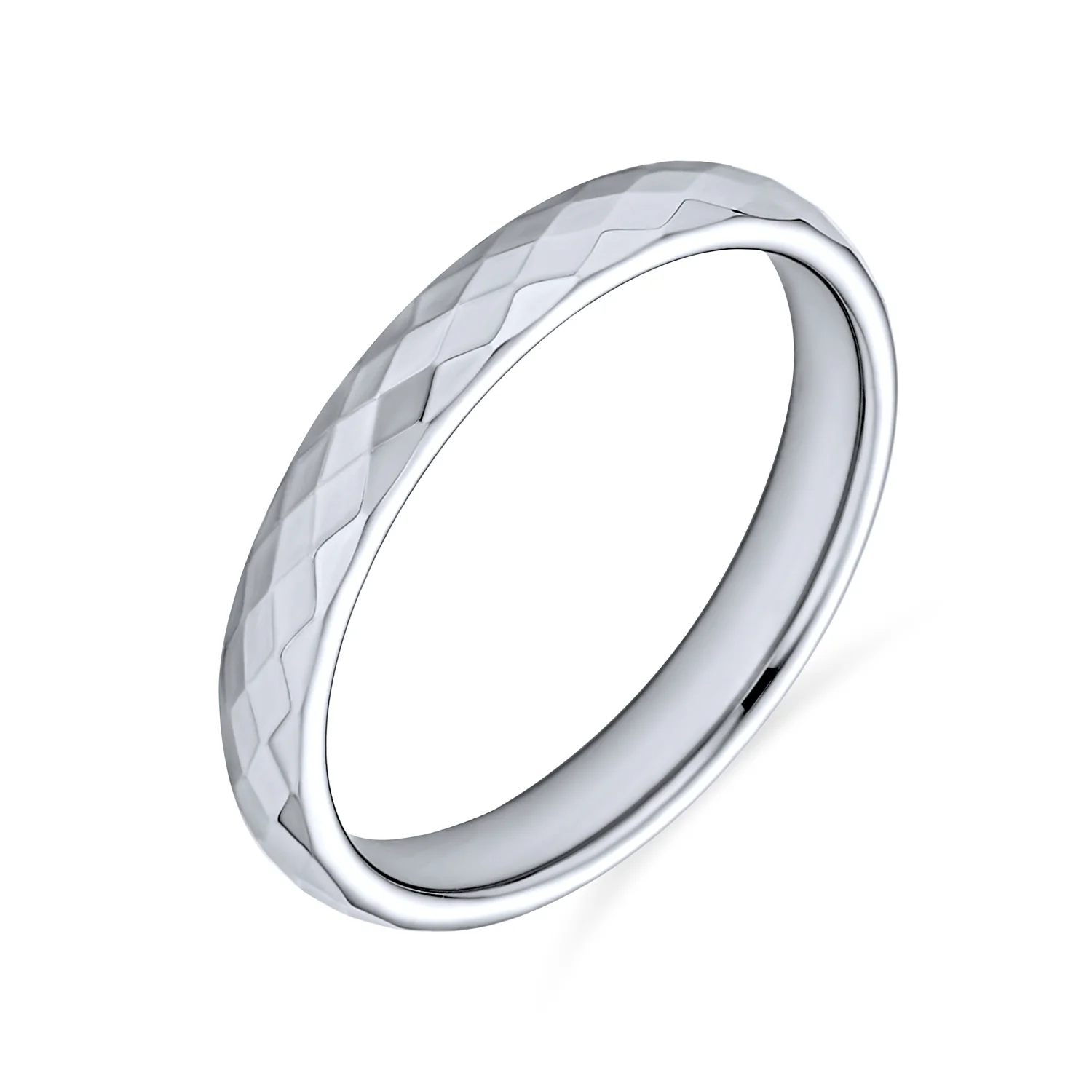 Titanium Wedding Band Prism Cut Titanium Ring Comfort Fit - Image 3