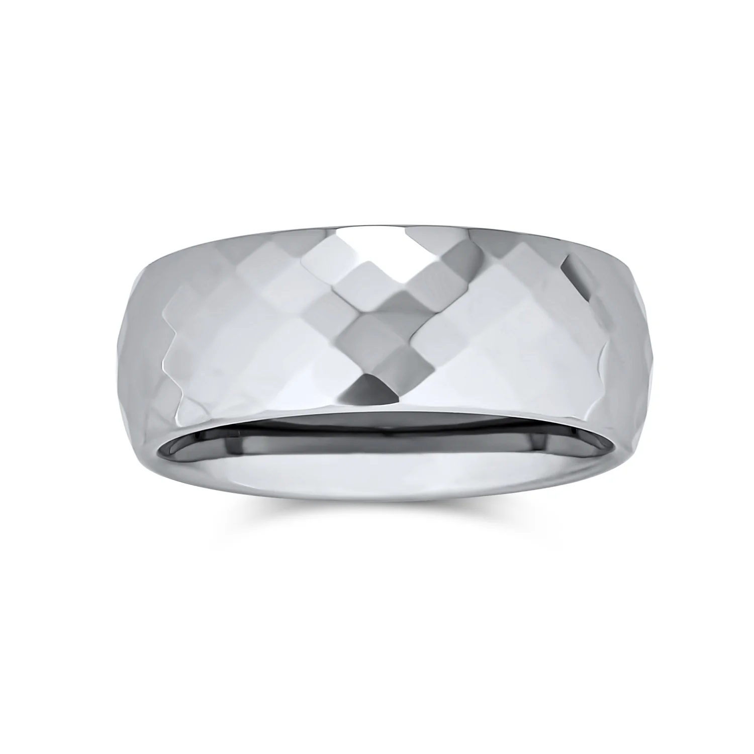 Titanium Wedding Band Prism Cut Titanium Ring Comfort Fit - Image 5