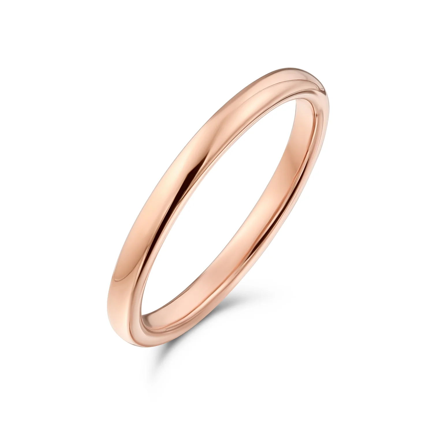 Thin 2MM Dome Wedding Band Ring Black Silver Rose Gold Titanium Comfort Fit - Image 4