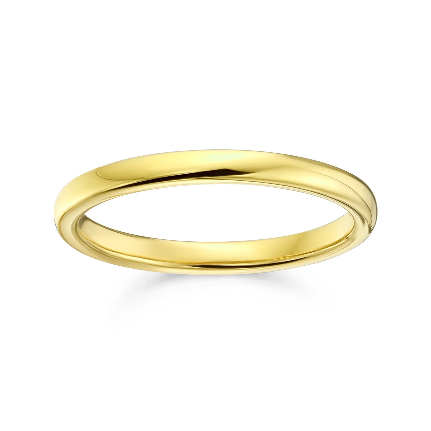 Thin 2MM Dome Wedding Band Ring Black Silver Rose Gold Titanium Comfort Fit - Image 5