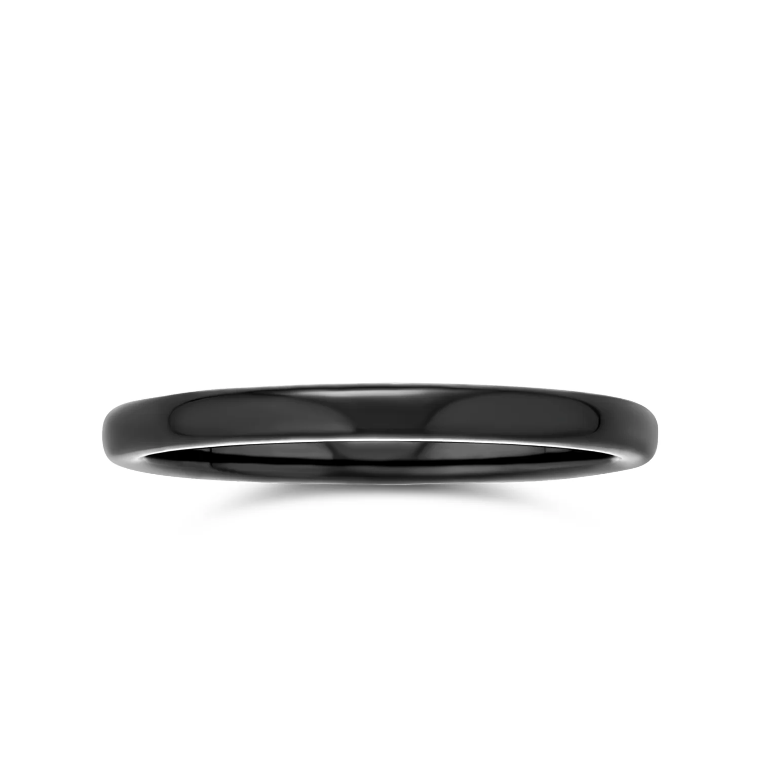 Thin 2MM Dome Wedding Band Ring Black Silver Rose Gold Titanium Comfort Fit - Image 6