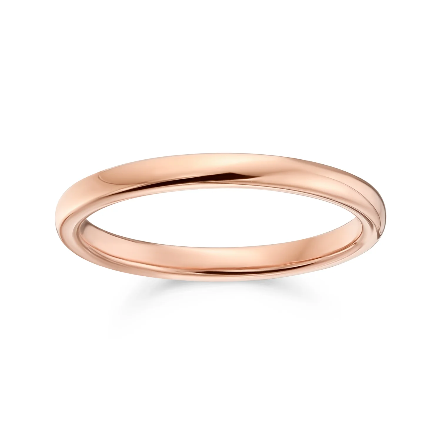Thin 2MM Dome Wedding Band Ring Black Silver Rose Gold Titanium Comfort Fit - Image 8