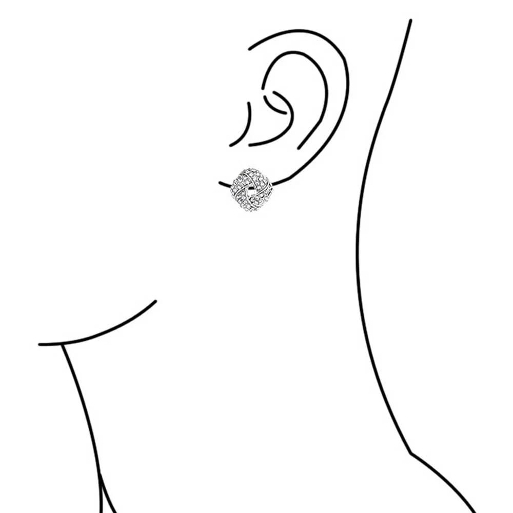 Fashion Twist Braided Crystal Love Knot Clip-On Earrings Non-Pierced Ears - Image 10