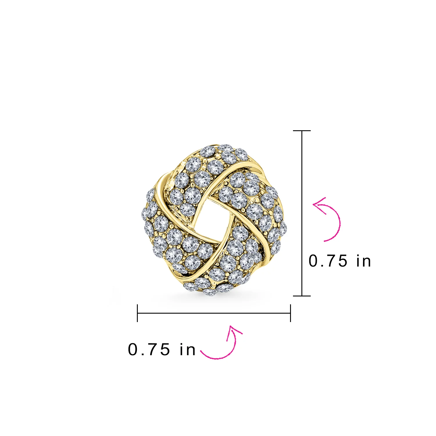 Fashion Twist Braided Crystal Love Knot Clip-On Earrings Non-Pierced Ears - Image 11