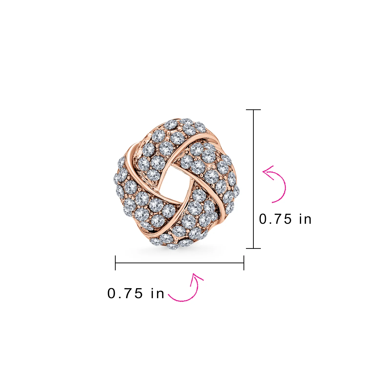Fashion Twist Braided Crystal Love Knot Clip-On Earrings Non-Pierced Ears - Image 12