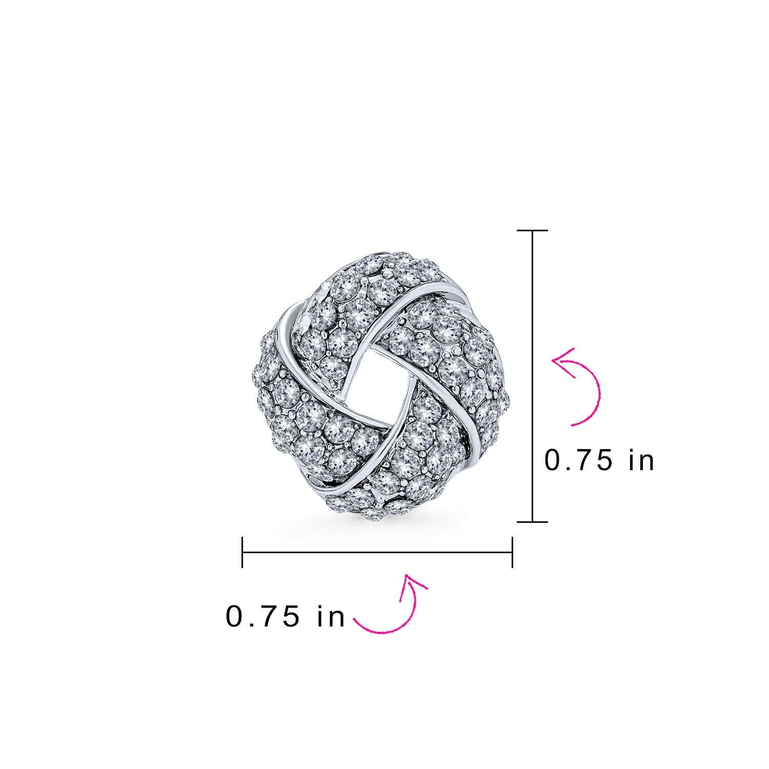 Fashion Twist Braided Crystal Love Knot Clip-On Earrings Non-Pierced Ears - Image 13