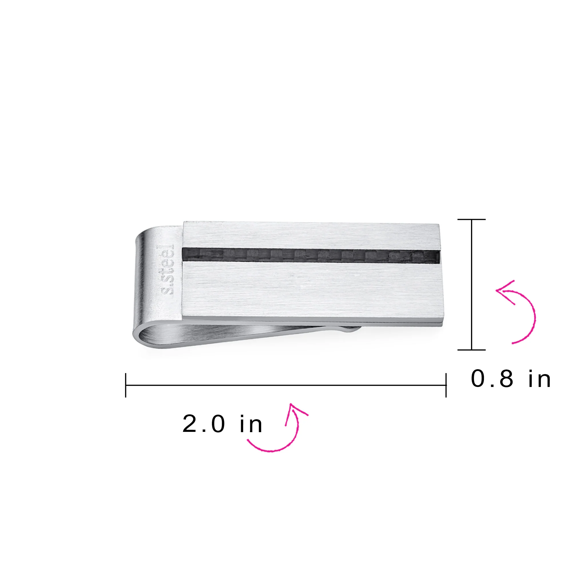 Two Tone Black Weave Inlay Carbon Fiber Money Clip Card Holder for Men - Image 4