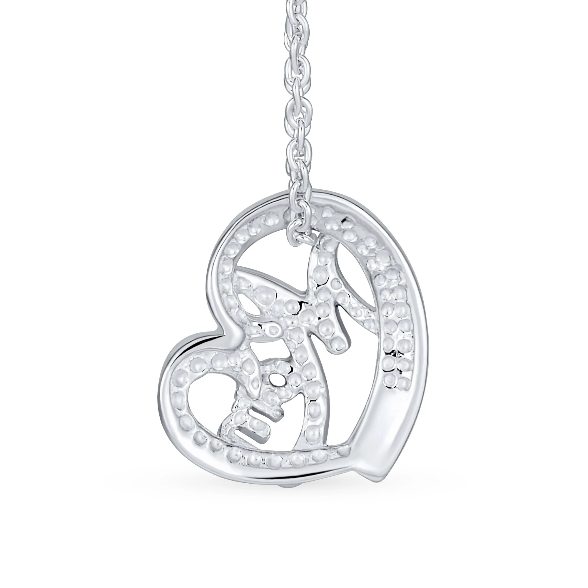 Mother Day Words MOM Heart Pendant Necklace Mother Two Tone Rose Gold Plated .925 Sterling Silver - Image 2