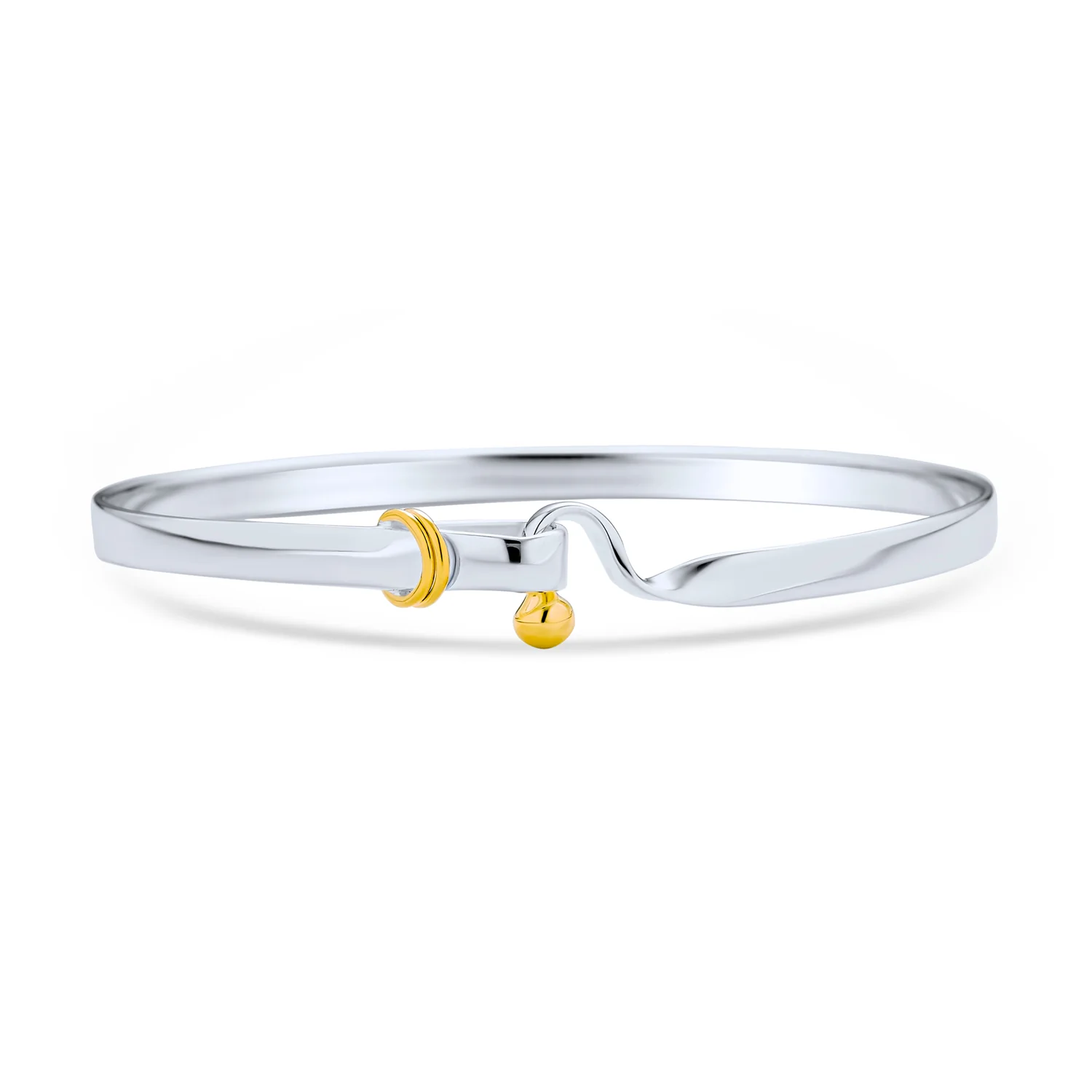 Stacking Bangle Bracelet Hook Eye Gold Plated Silver