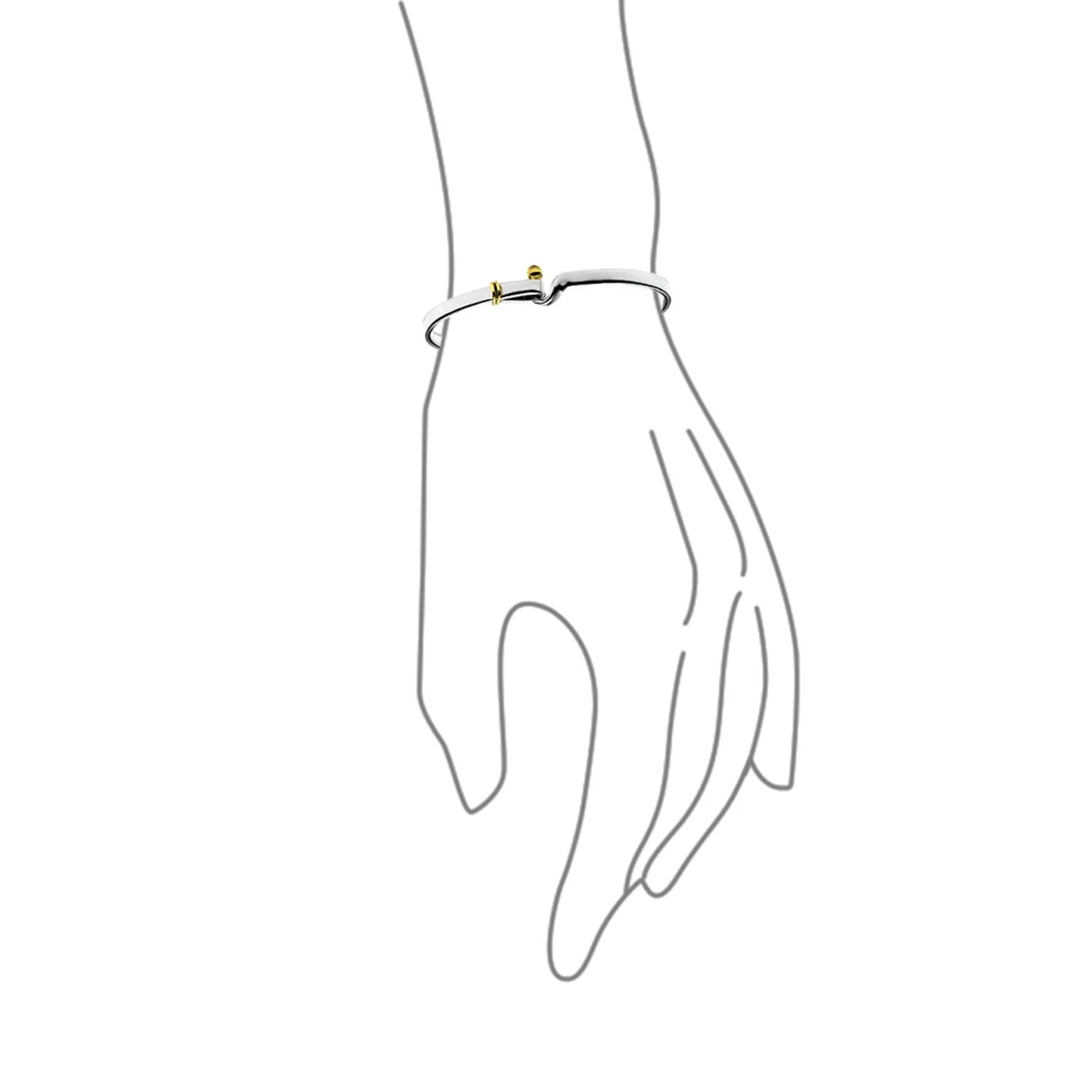 Stacking Bangle Bracelet Hook Eye Gold Plated Silver - Image 4
