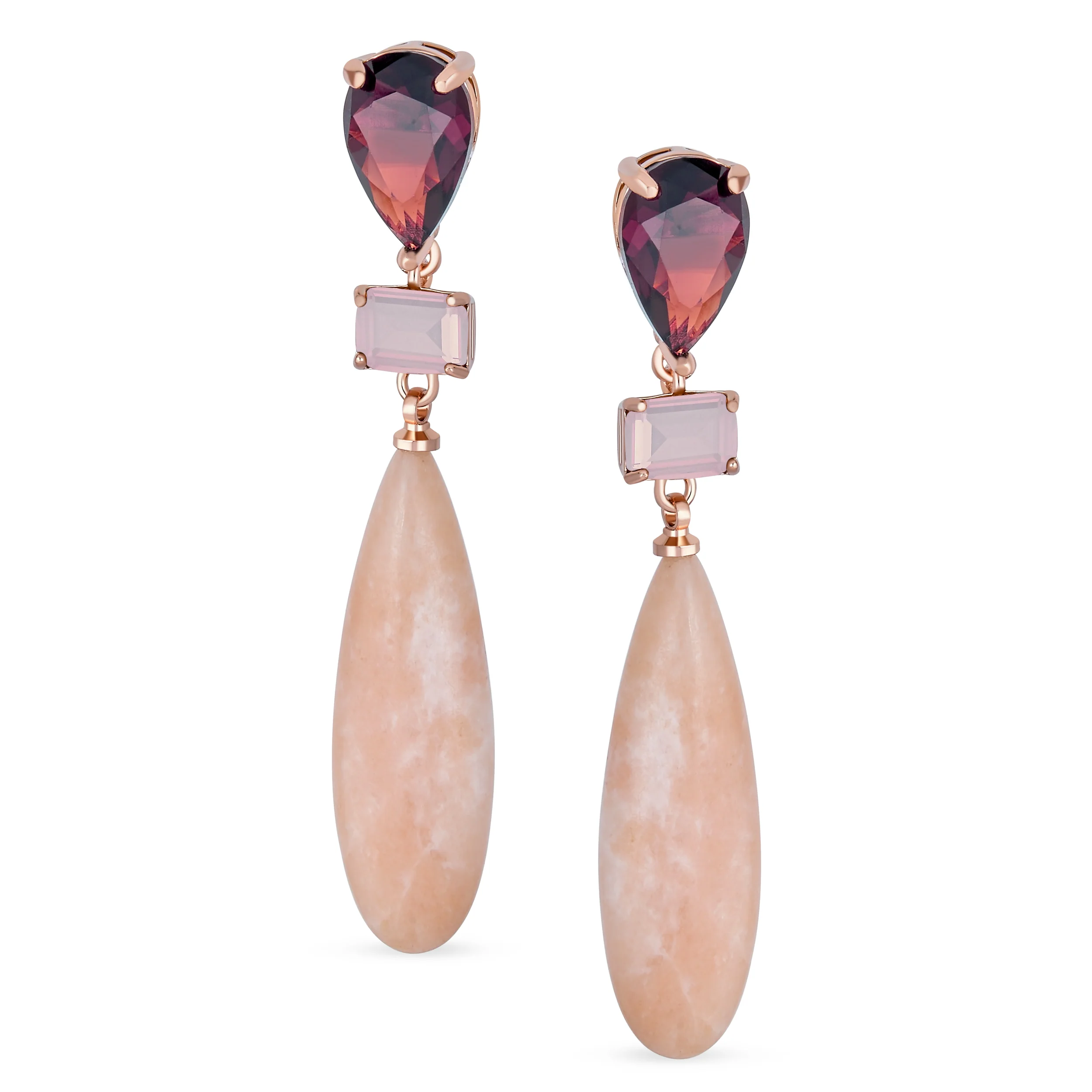 Linear Multi Color Chandelier Elongated Long Teardrop Dangling Earrings - Image 6