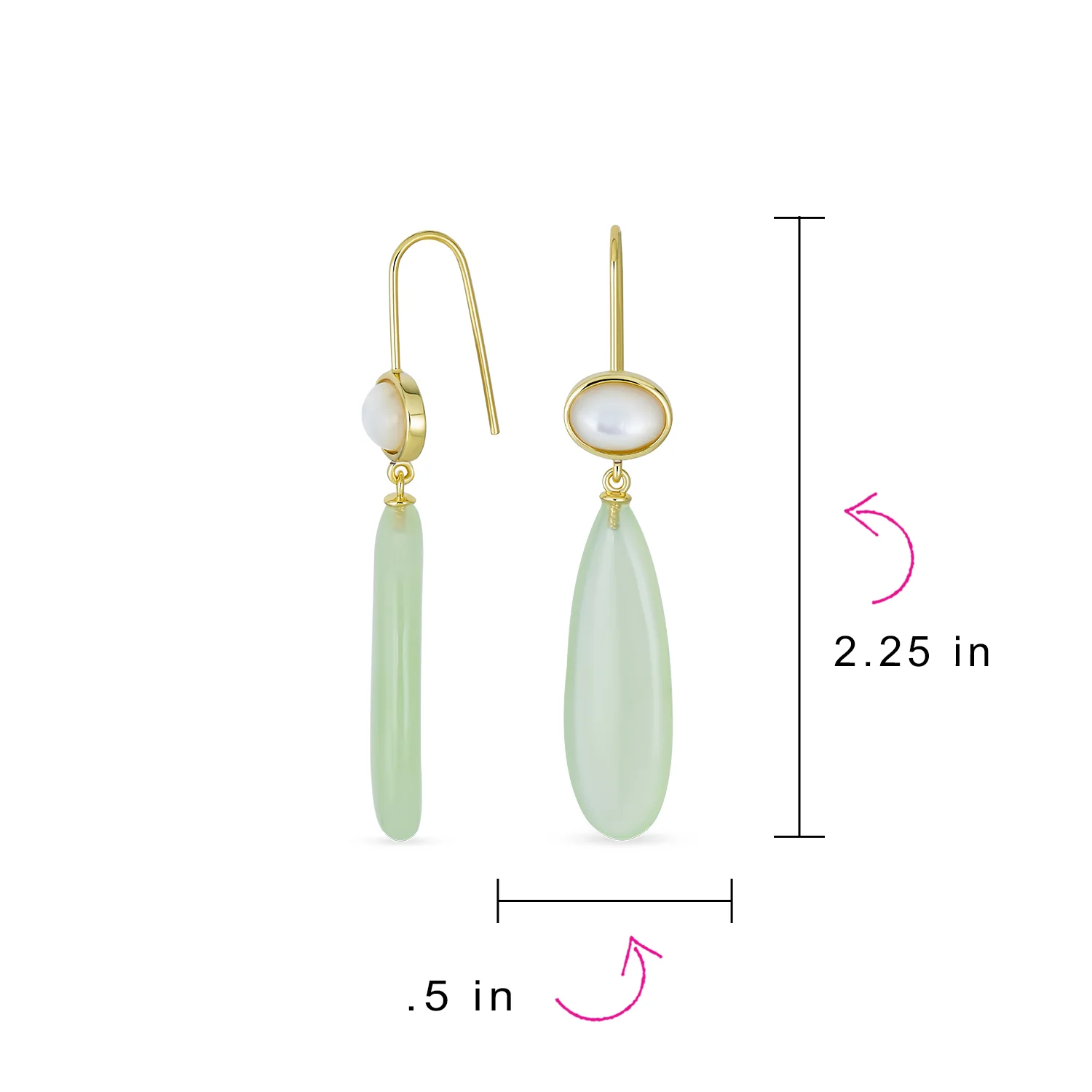 Unique Geometric Dangle Earrings with Quartz Labradorite and Jade Gemstones - Image 9