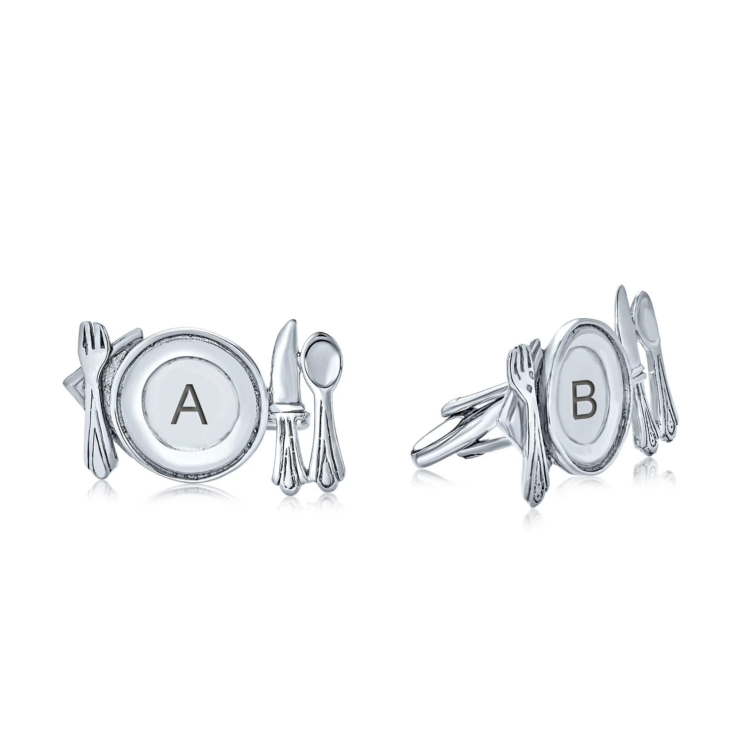Unique Gift For Chef Cufflinks Gourmet Kitchen Dinning Theme .925 Sterling Silver - Image 3