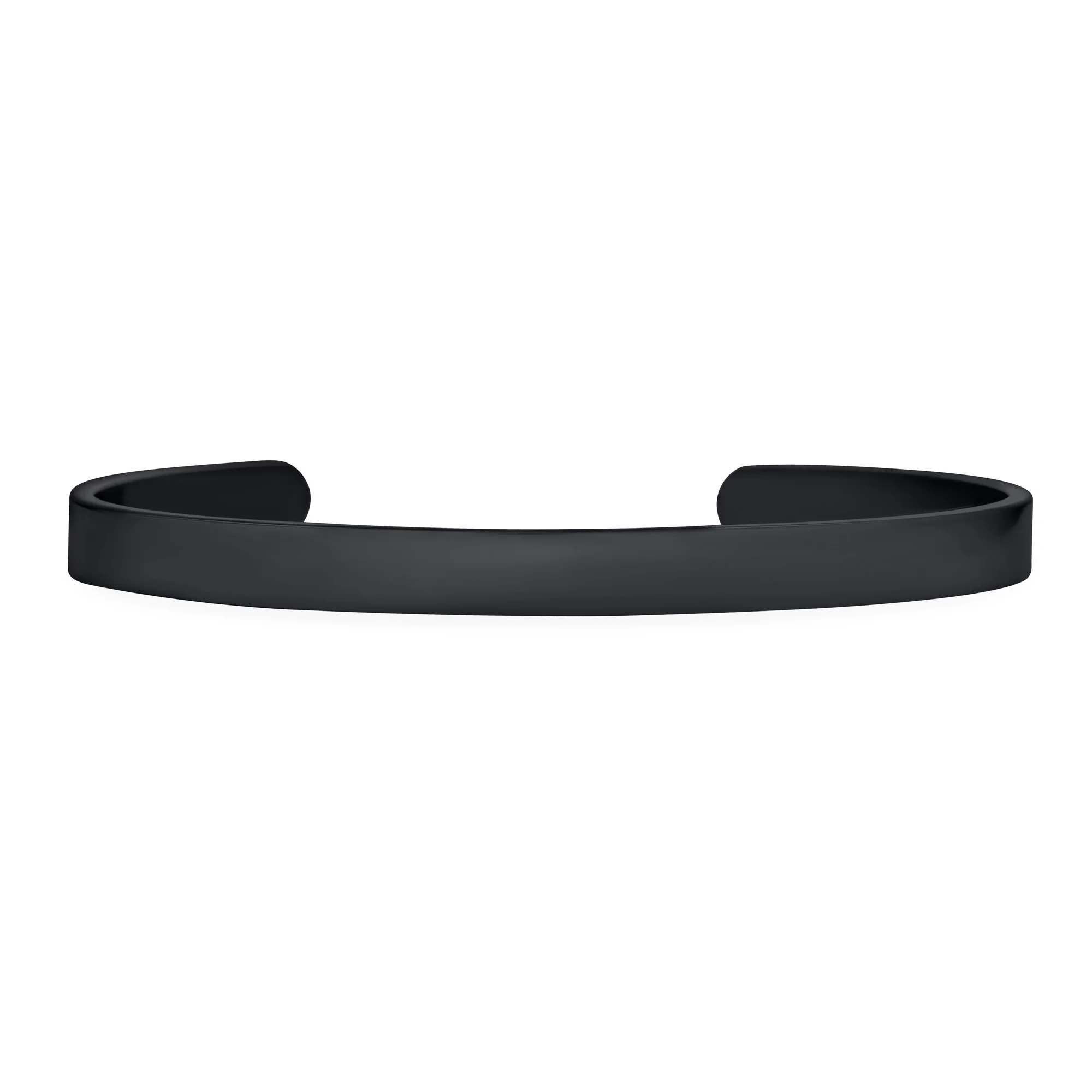 Unisex Black Plated Stainless Steel Cuff Bracelet Slender Stackable Bangle - Image 2