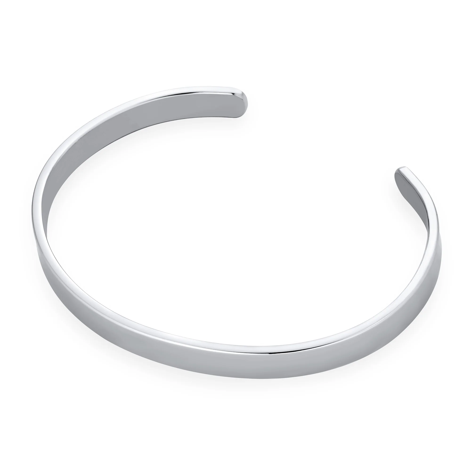 Unisex Black Plated Stainless Steel Cuff Bracelet Slender Stackable Bangle - Image 3