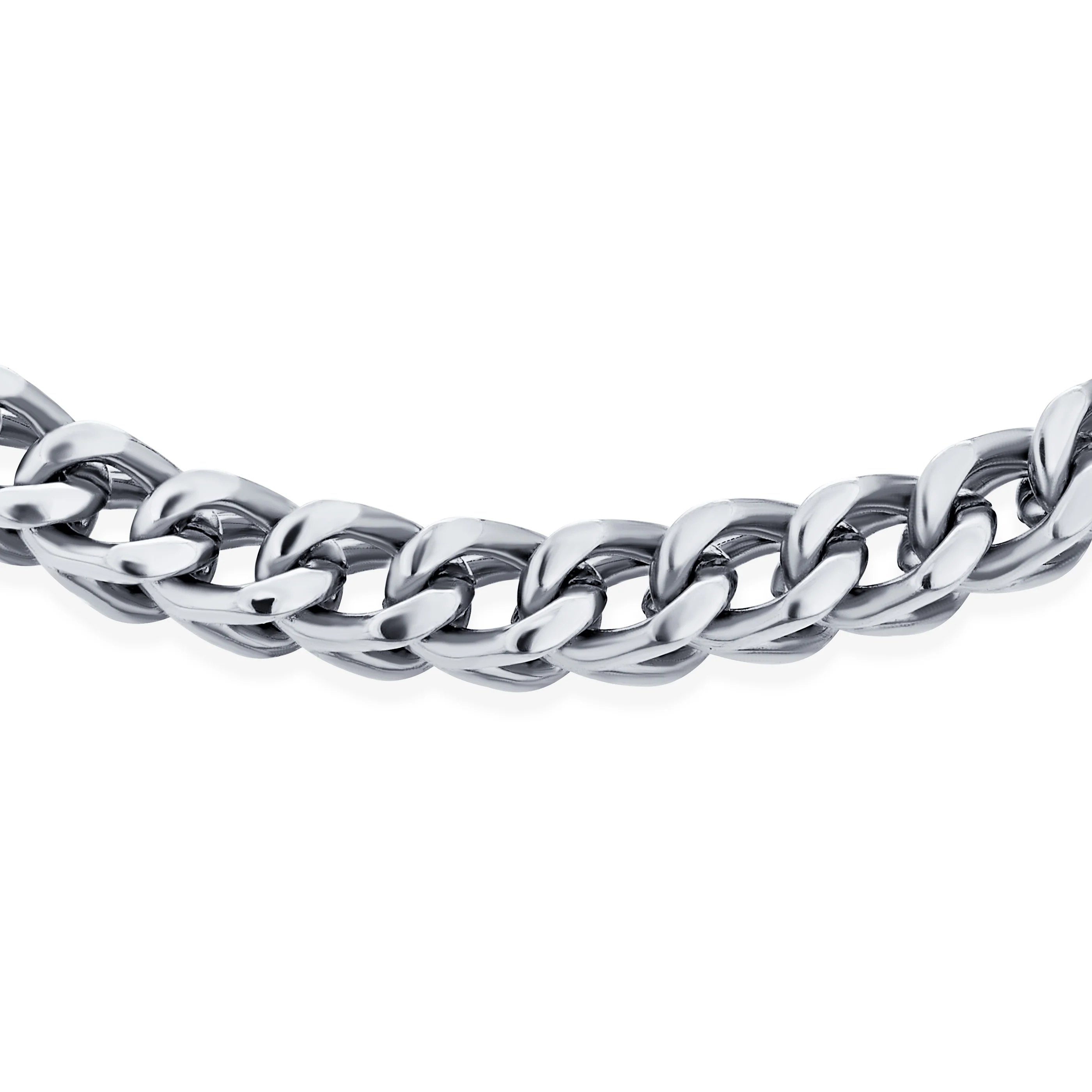 Unisex Classic Curb Chain Link Bracelet Silver Gold Plated 6MM Multiple Sizes - Image 2