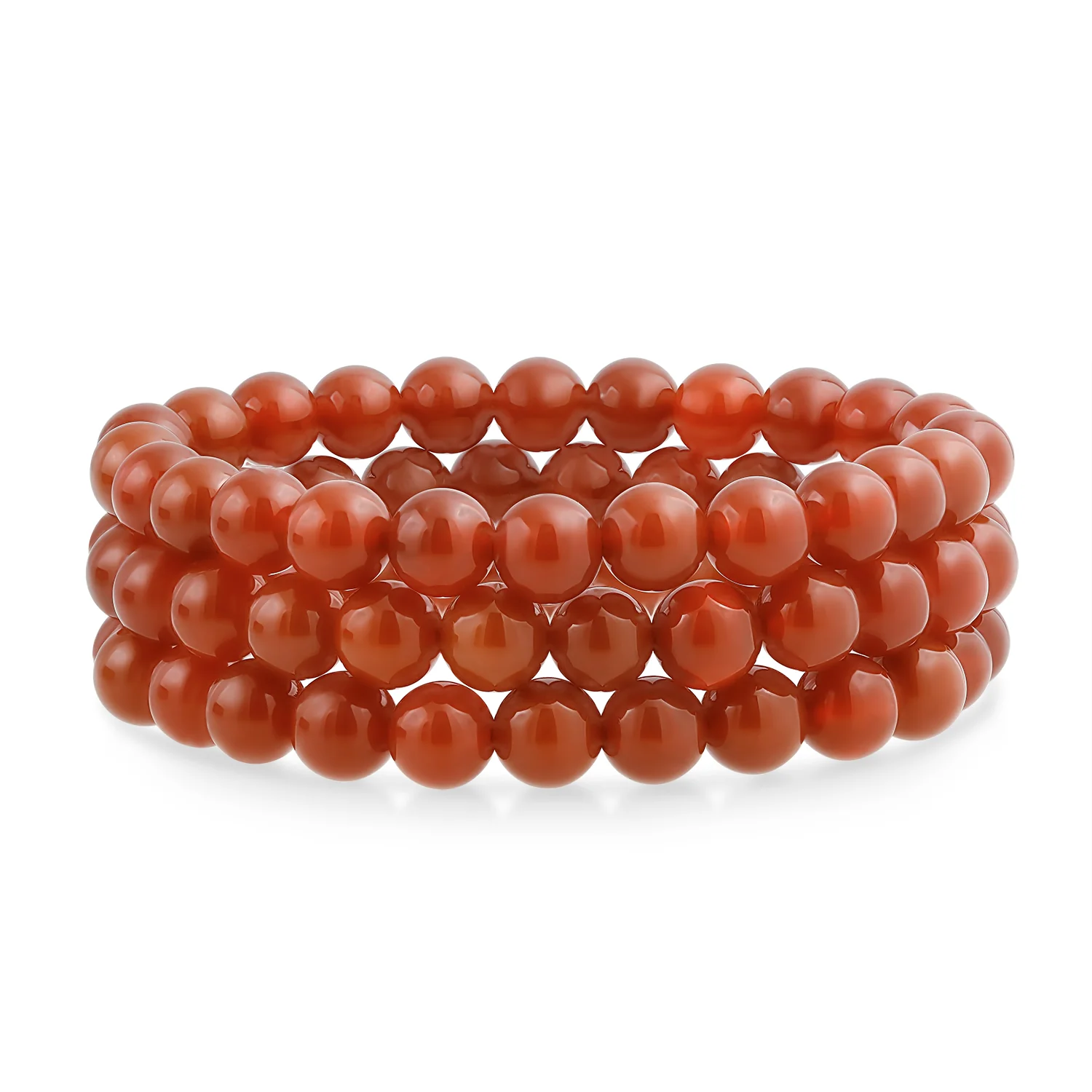 Set Of 3 Natural Moonstone 8MM Bead Stretch Bracelet Stacking Strands - Image 10