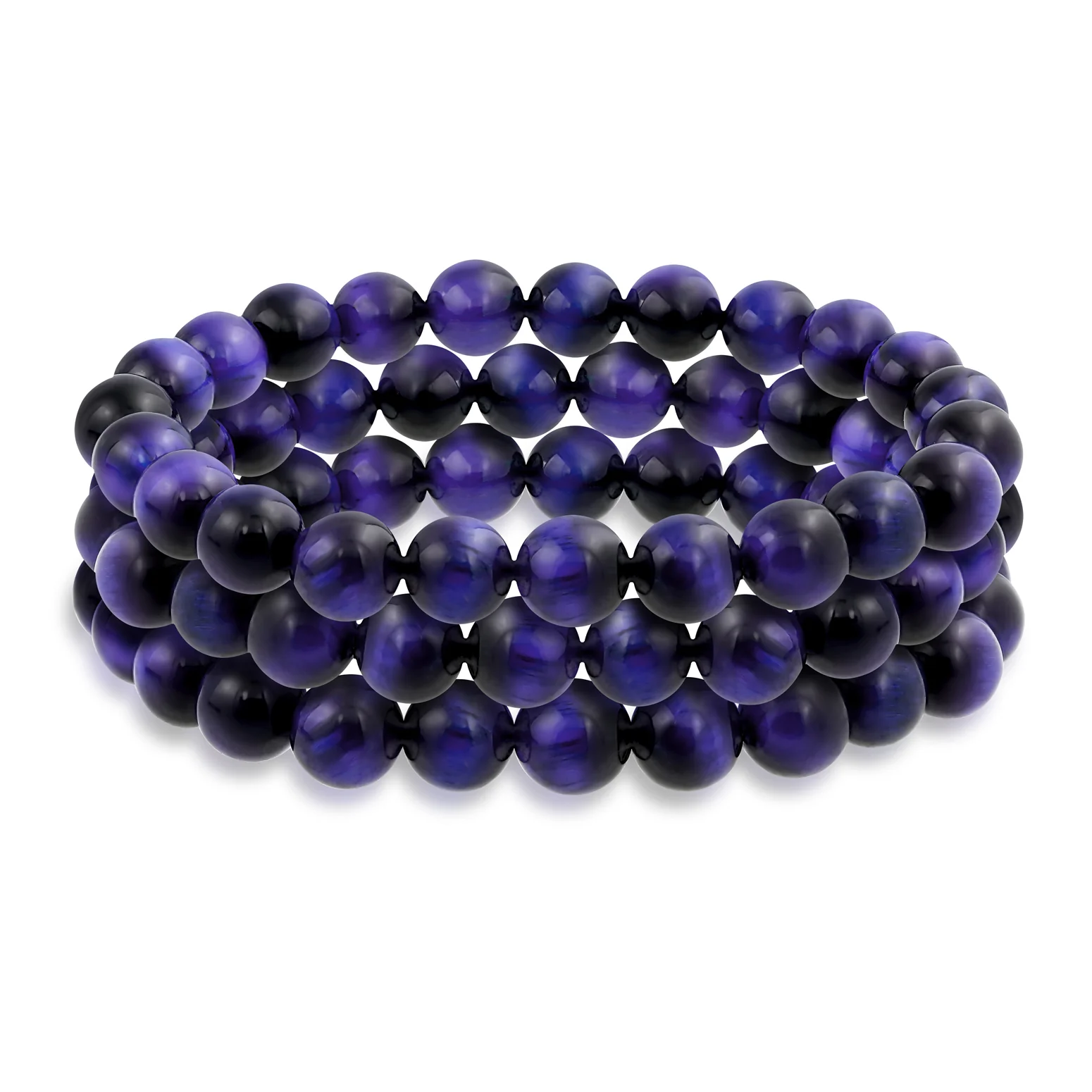 Set Of 3 Natural Moonstone 8MM Bead Stretch Bracelet Stacking Strands - Image 14