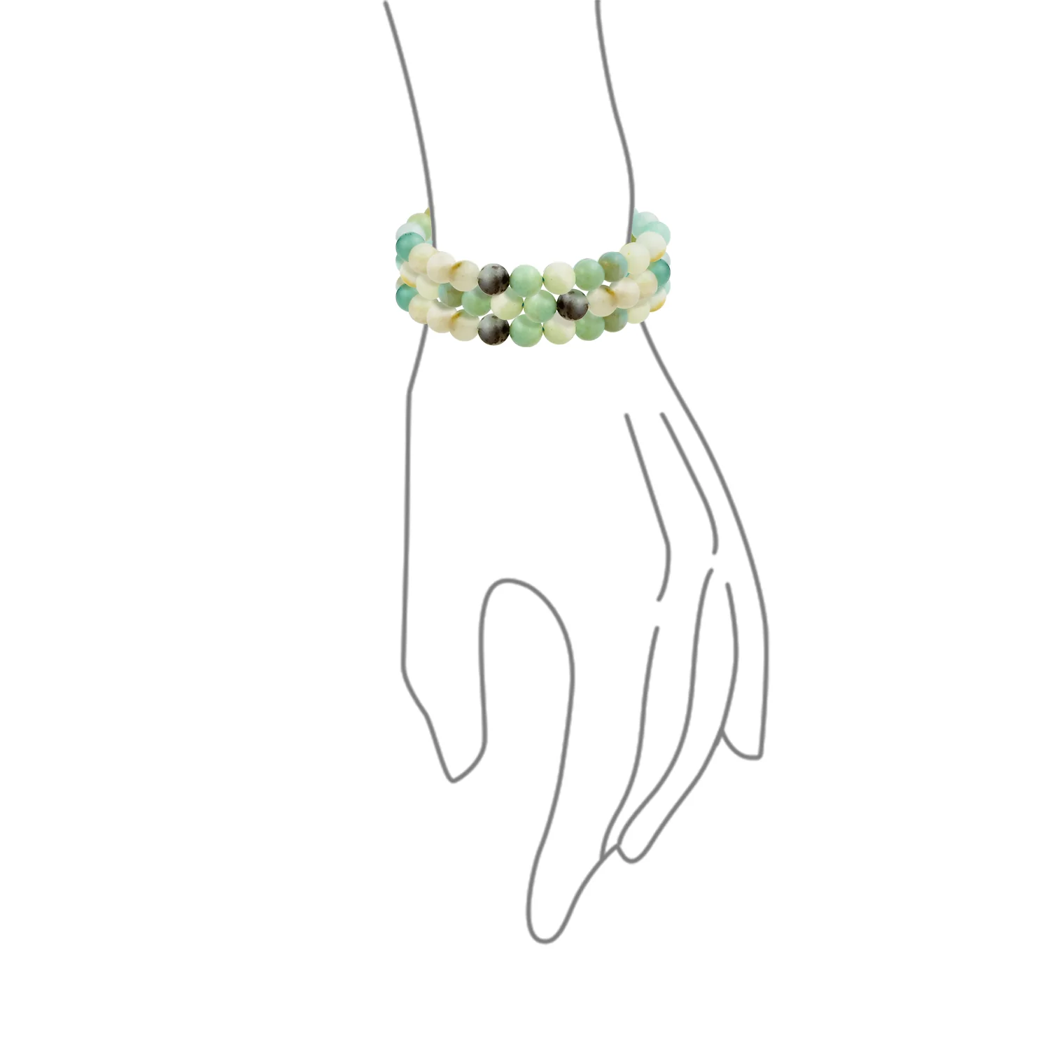 Set Of 3 Natural Moonstone 8MM Bead Stretch Bracelet Stacking Strands - Image 39