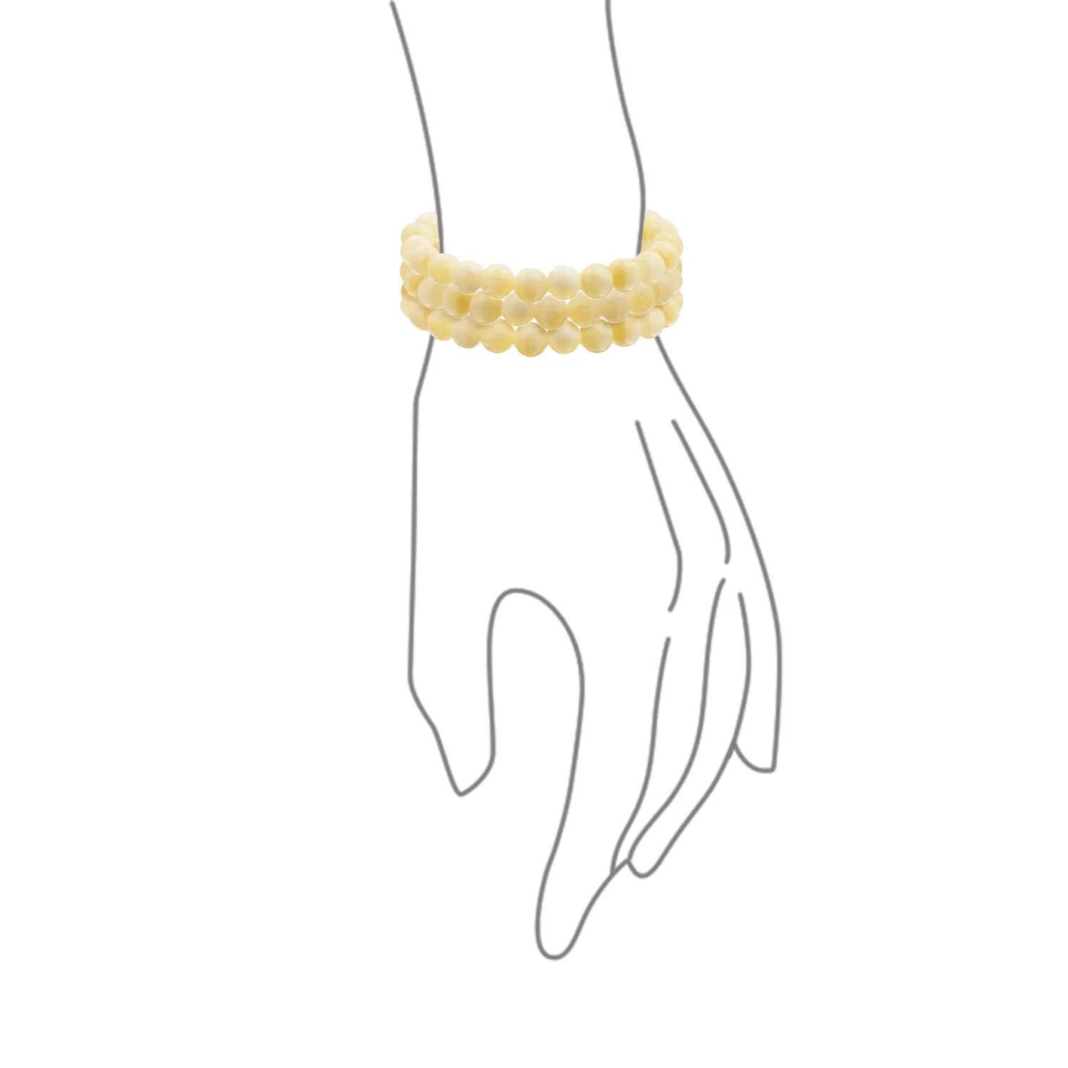 Set Of 3 Natural Moonstone 8MM Bead Stretch Bracelet Stacking Strands - Image 43