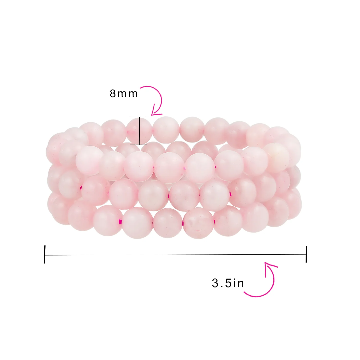 Set Of 3 Natural Moonstone 8MM Bead Stretch Bracelet Stacking Strands - Image 53